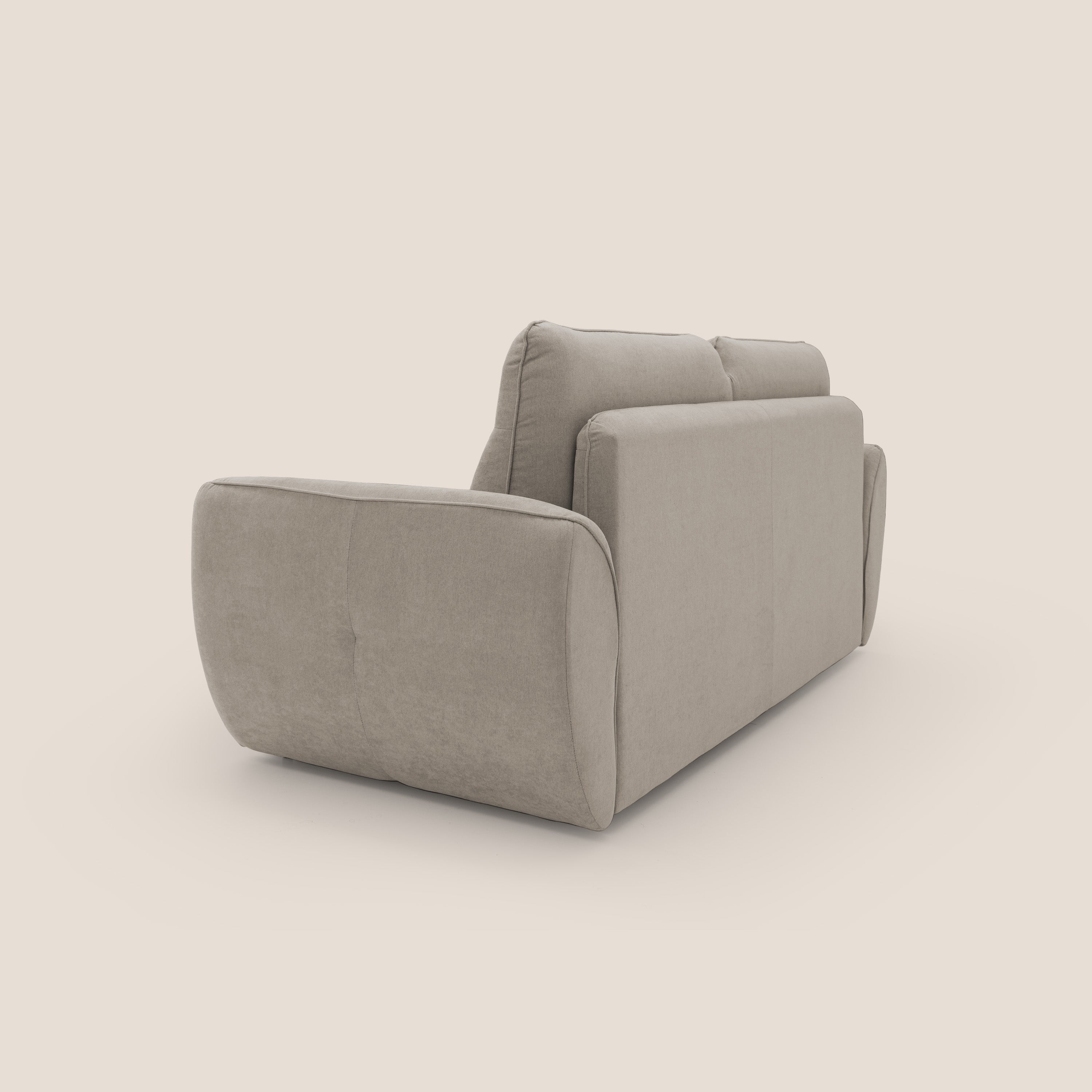 Zeus Divano letto scandinavo con schienale alto in tessuto impermeabile T02 beige - divani.store