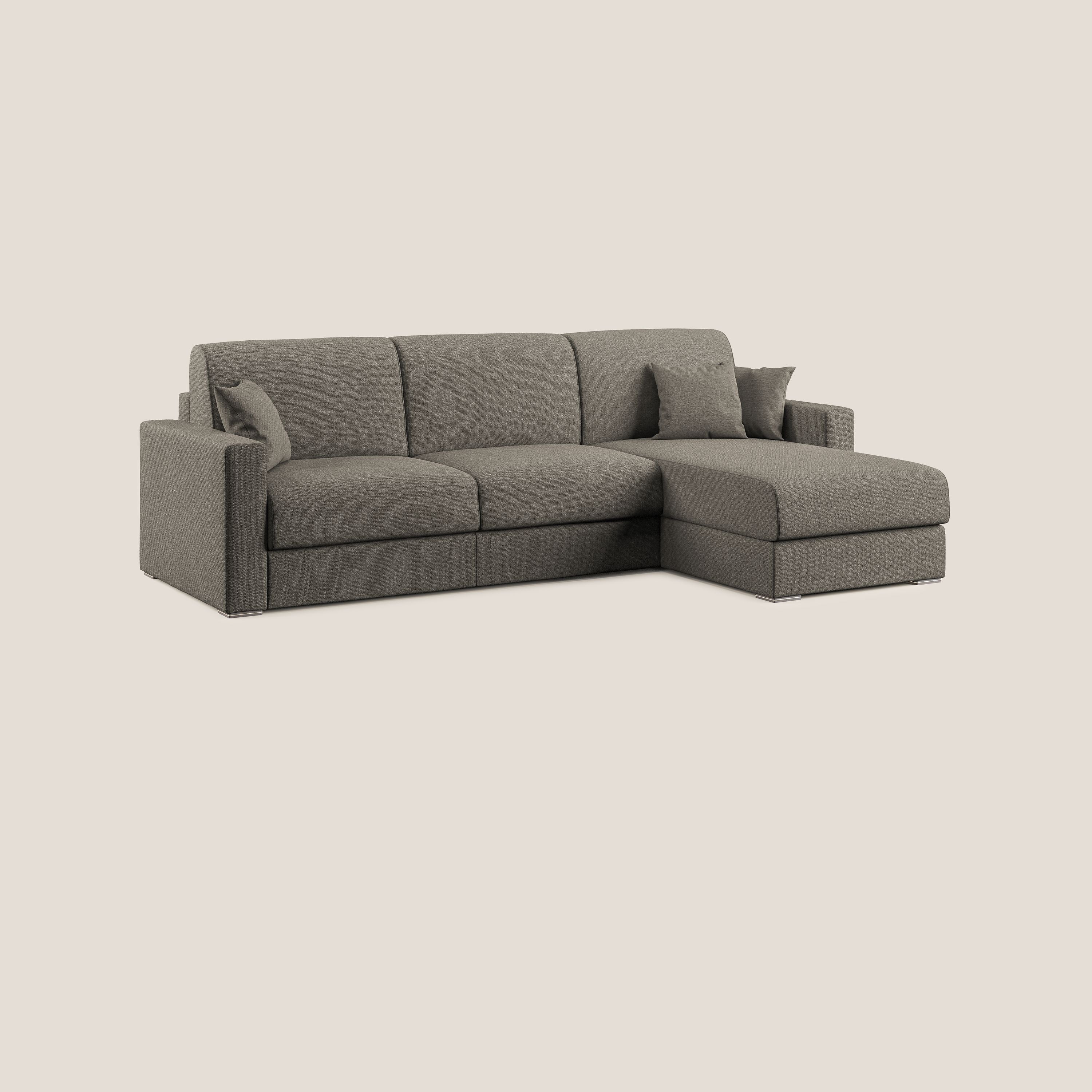 Best Divano letto angolare con penisola in tessuto smacchiabile QuickClean T08 tortora - divani.store