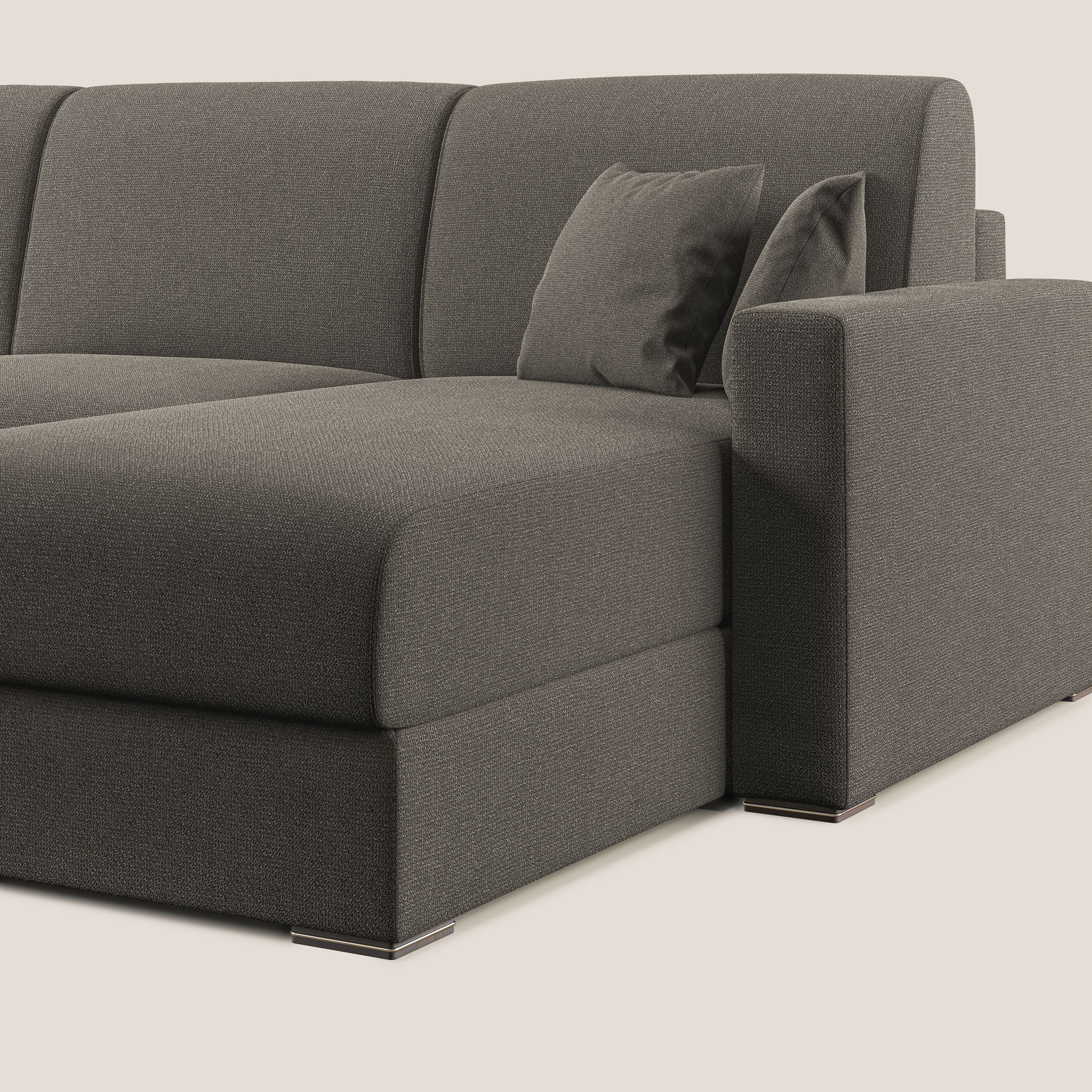 Best Divano letto angolare con penisola in tessuto smacchiabile QuickClean T08 tortora - divani.store