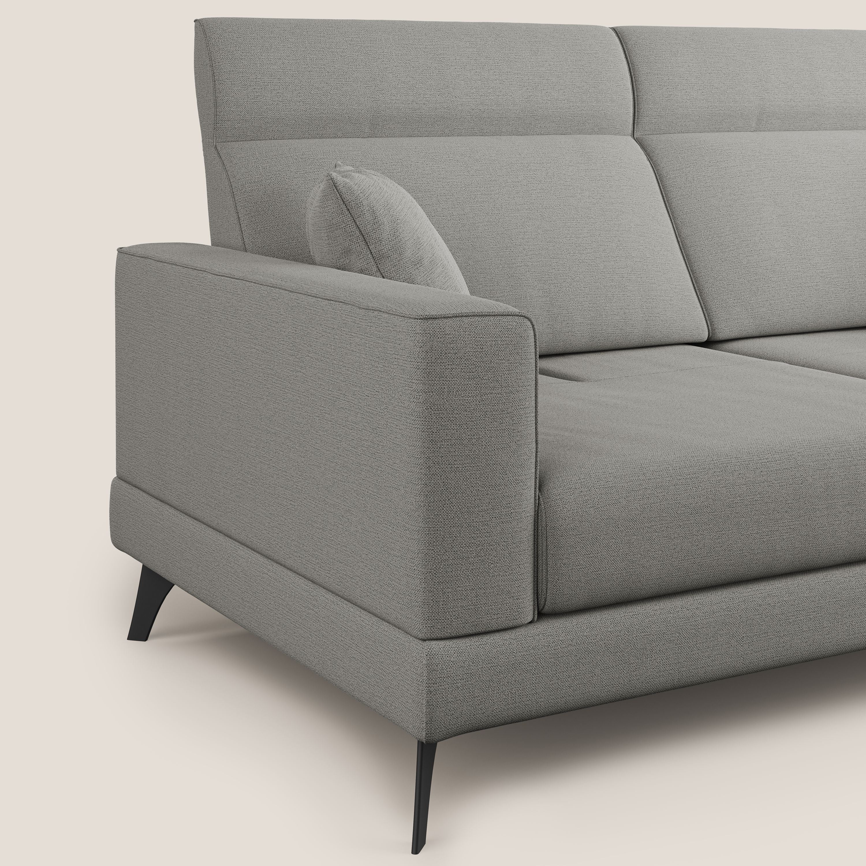 Slide Divano con schienali traslanti e poggiatesta in tessuto simil cotone impermeabile T19 beige - divani.store