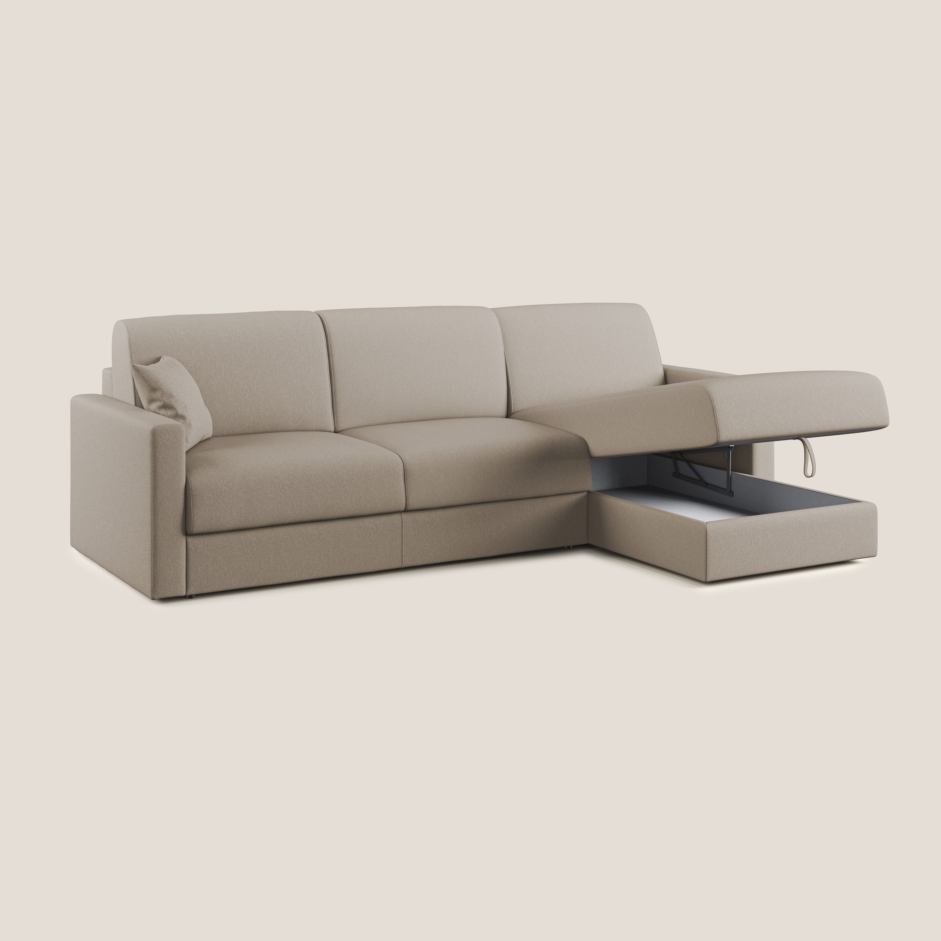 Chris Divano letto angolare 5 posti in tessuto impermeabile T13 beige - divani.store