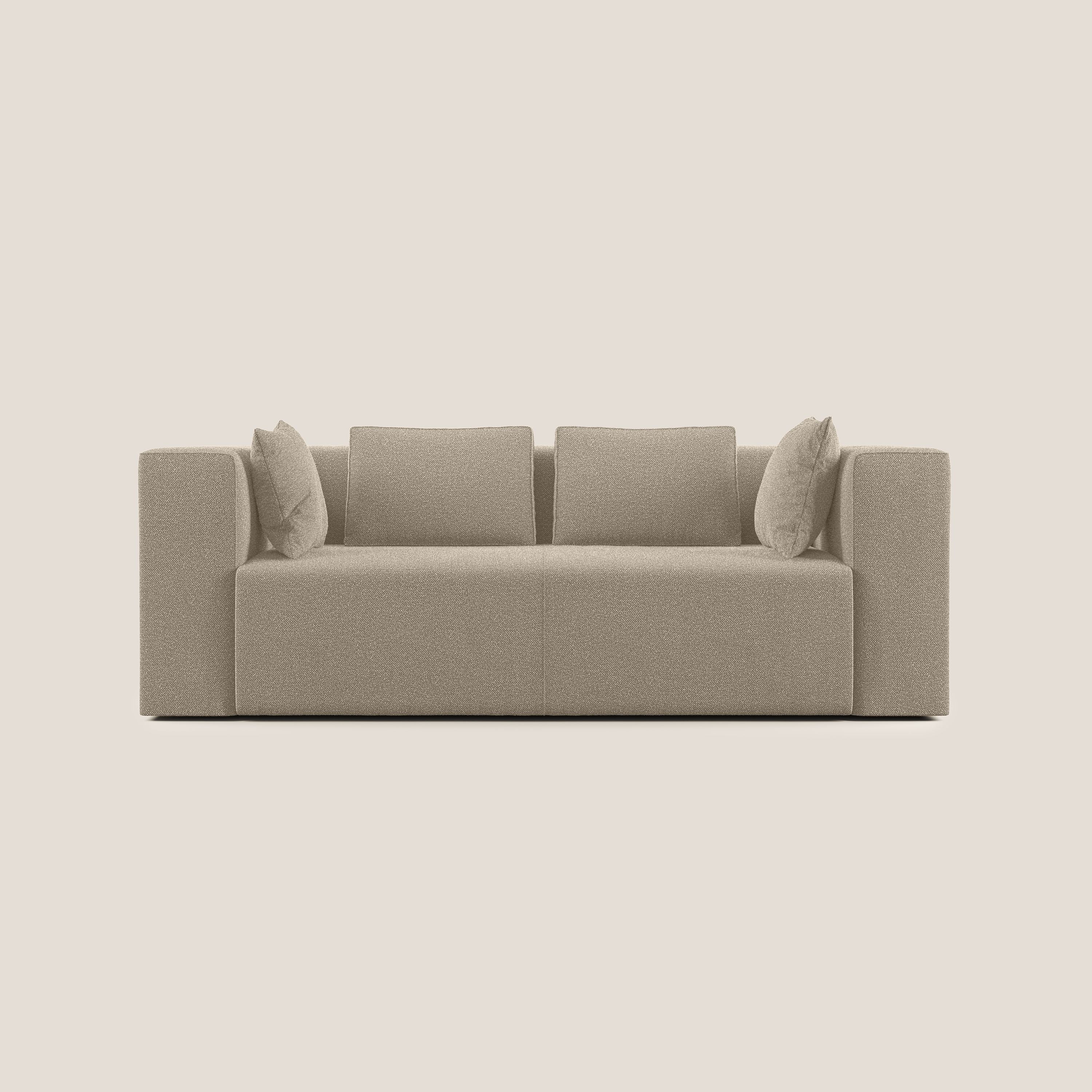 Nettuno divano moderno componibile in morbido tessuto bouclè T07 beige - divani.store