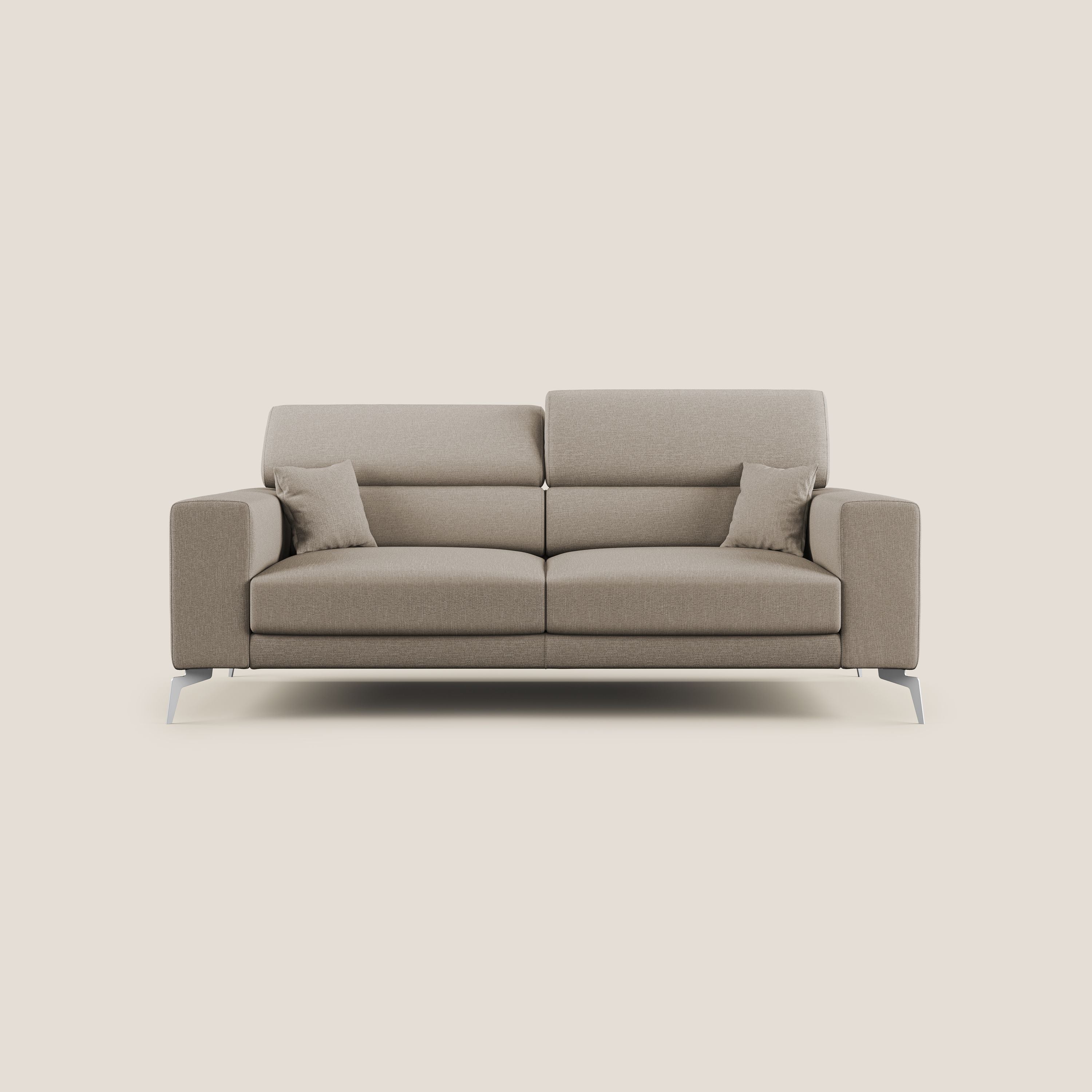 Blade Divano con poggiatesta reclinabili in tessuto impermeabile misto cotone T13 beige - divani.store