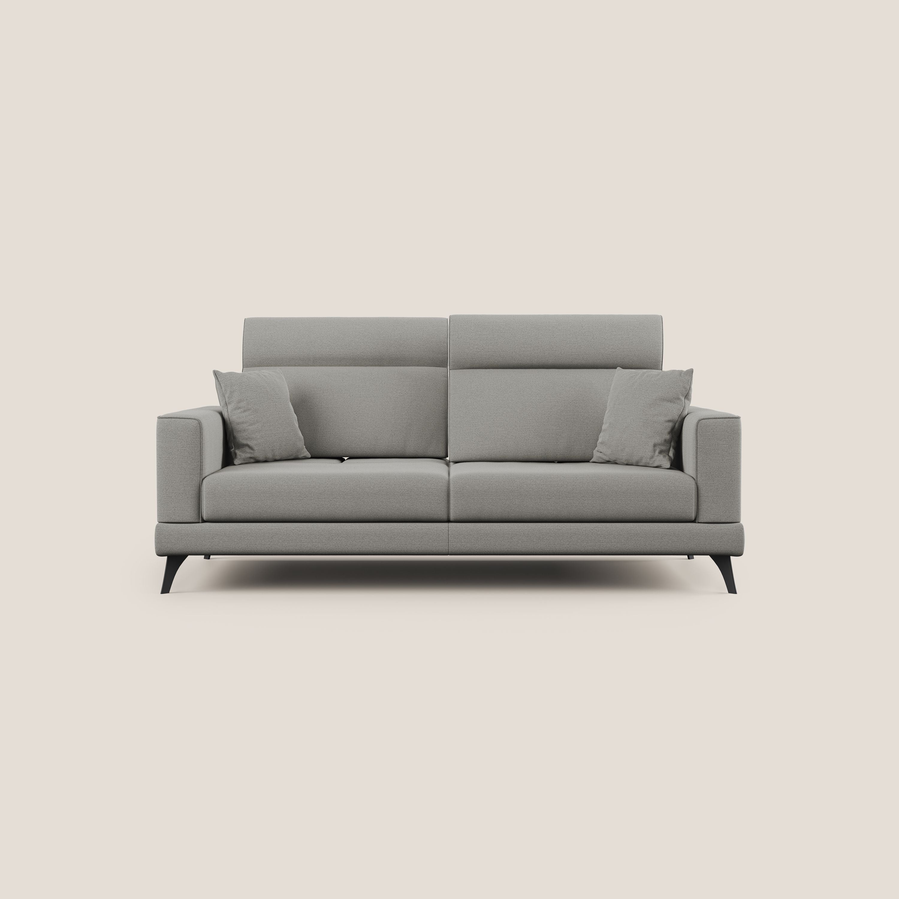 Slide Divano con schienali traslanti e poggiatesta in tessuto simil cotone impermeabile T19 beige - divani.store