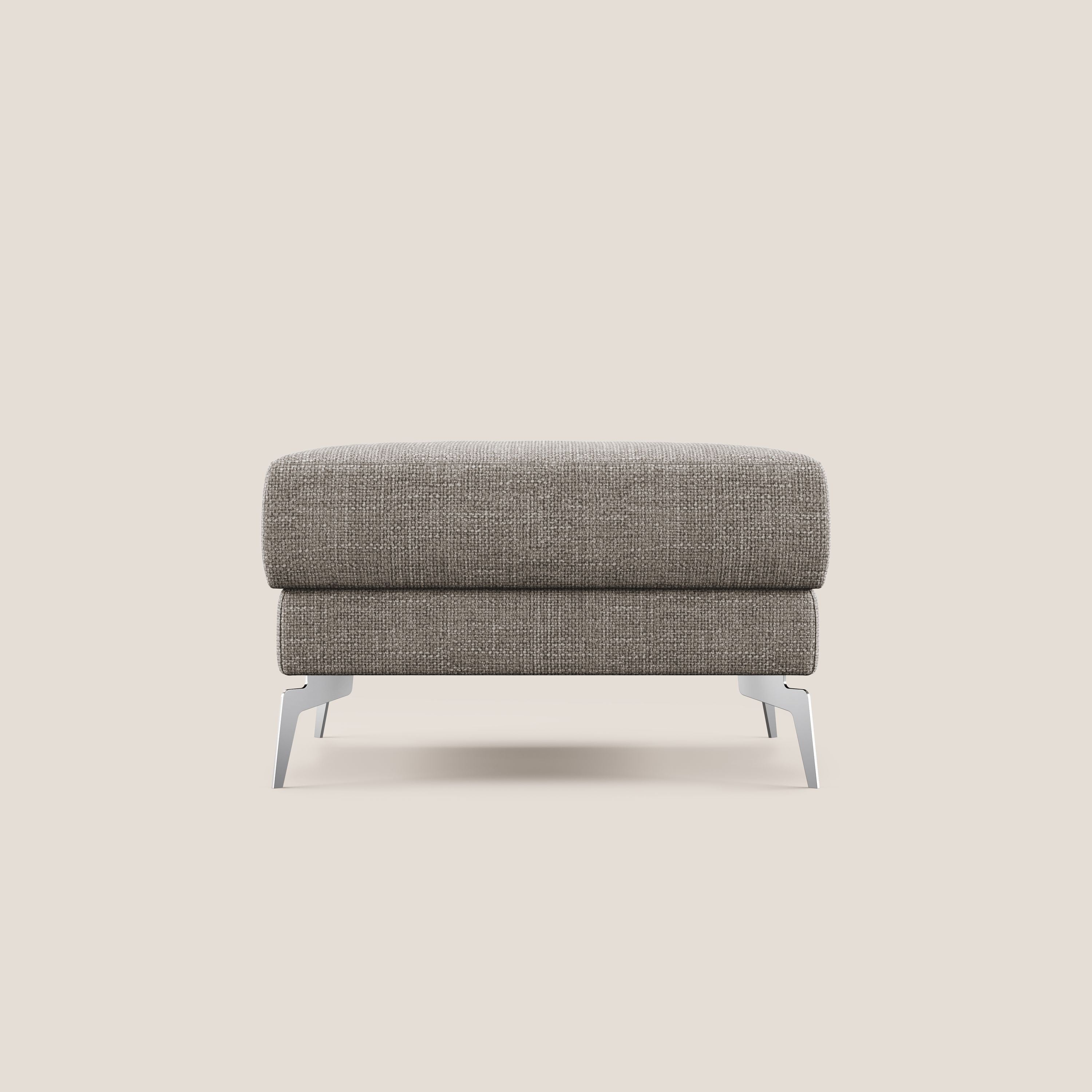 Star Pouf con piedini alti in tessuto impermeabile morbido intreccio T06 tortora - divani.store