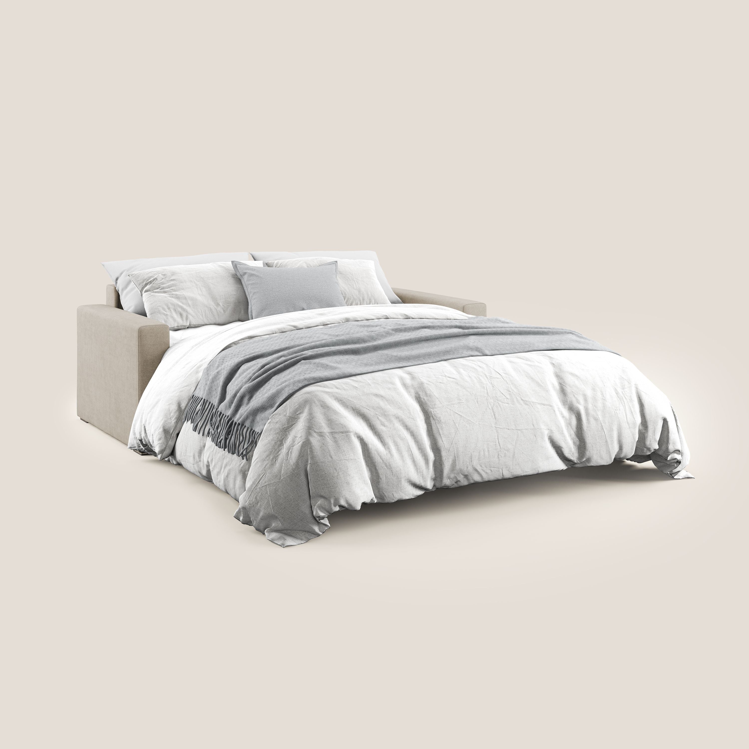 Best Divano letto matrimoniale in tessuto impermeabile T02 beige - divani.store