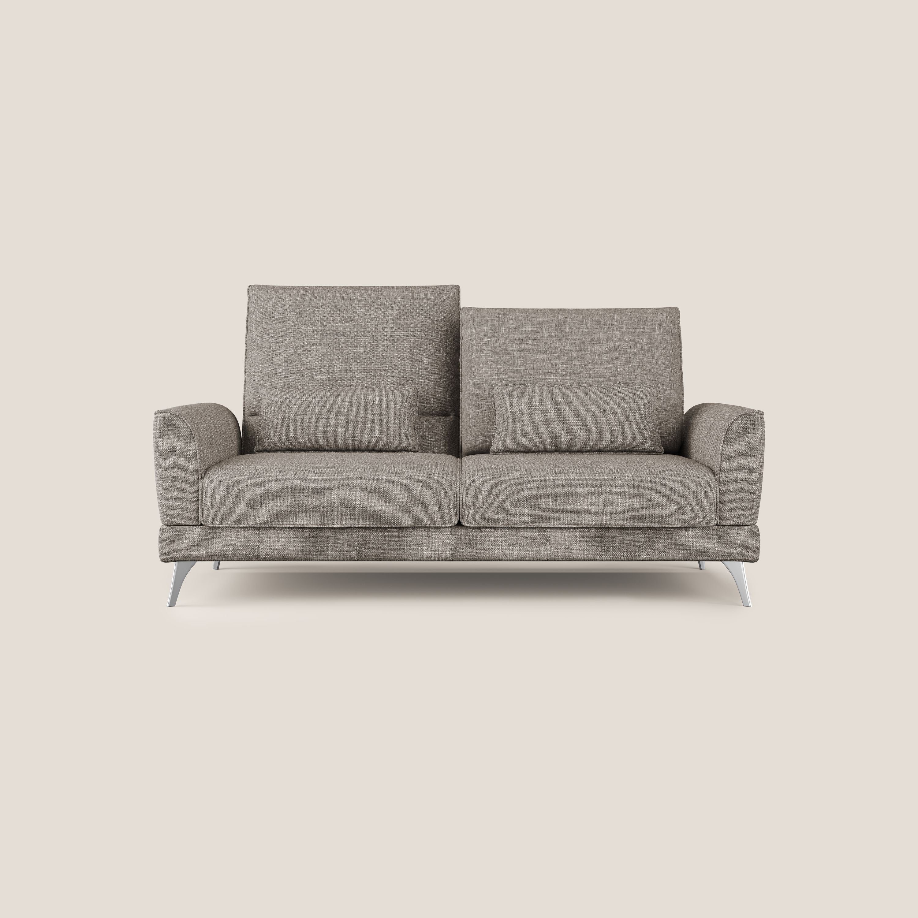 Tommy Divano relax con schienali traslanti in morbido tessuto fiammato T06 tortora - divani.store