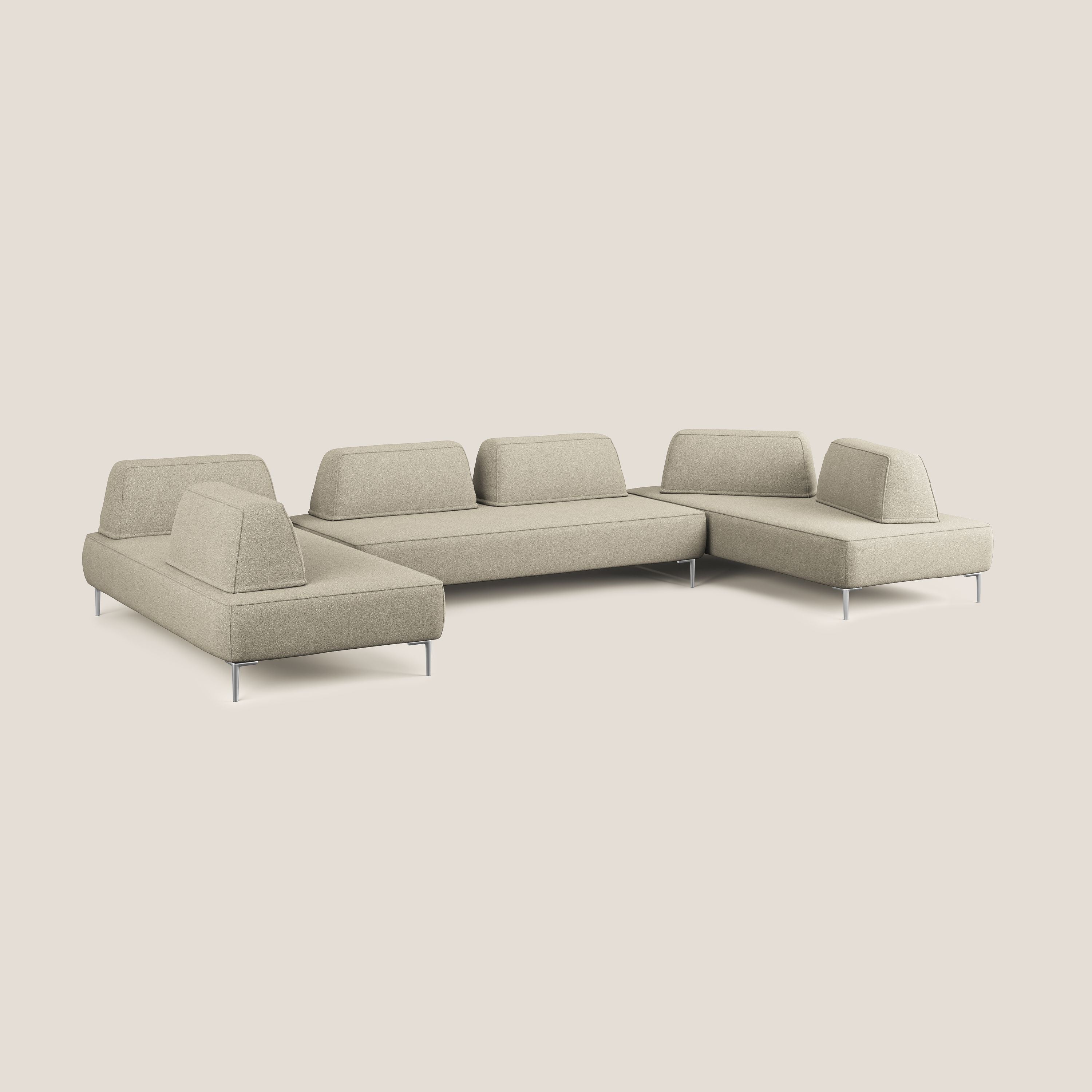 Newton divano panoramico modulare con schienali movibili T07 beige - divani.store