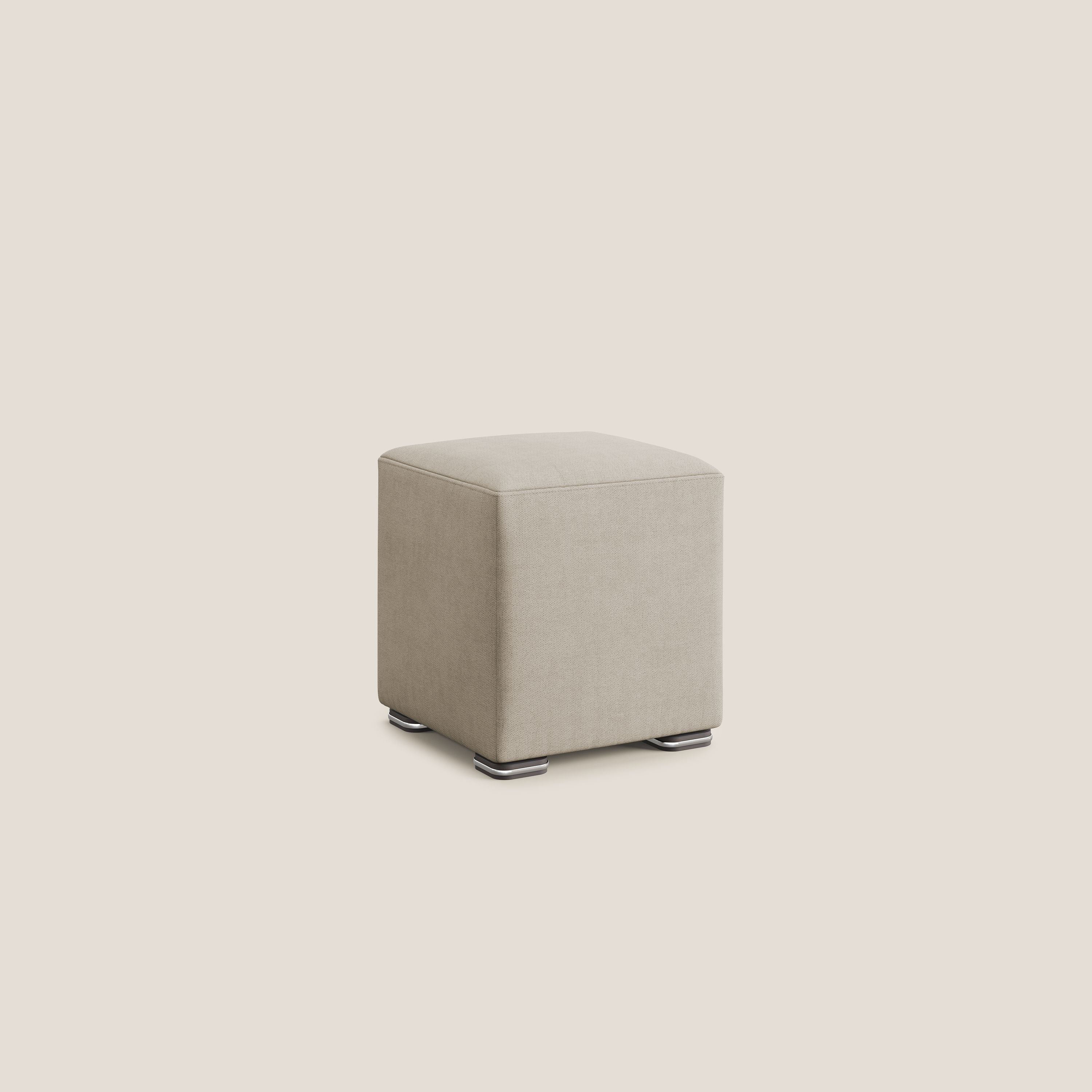 Cube pouf in tessuto morbido impermeabile T02 beige - divani.store