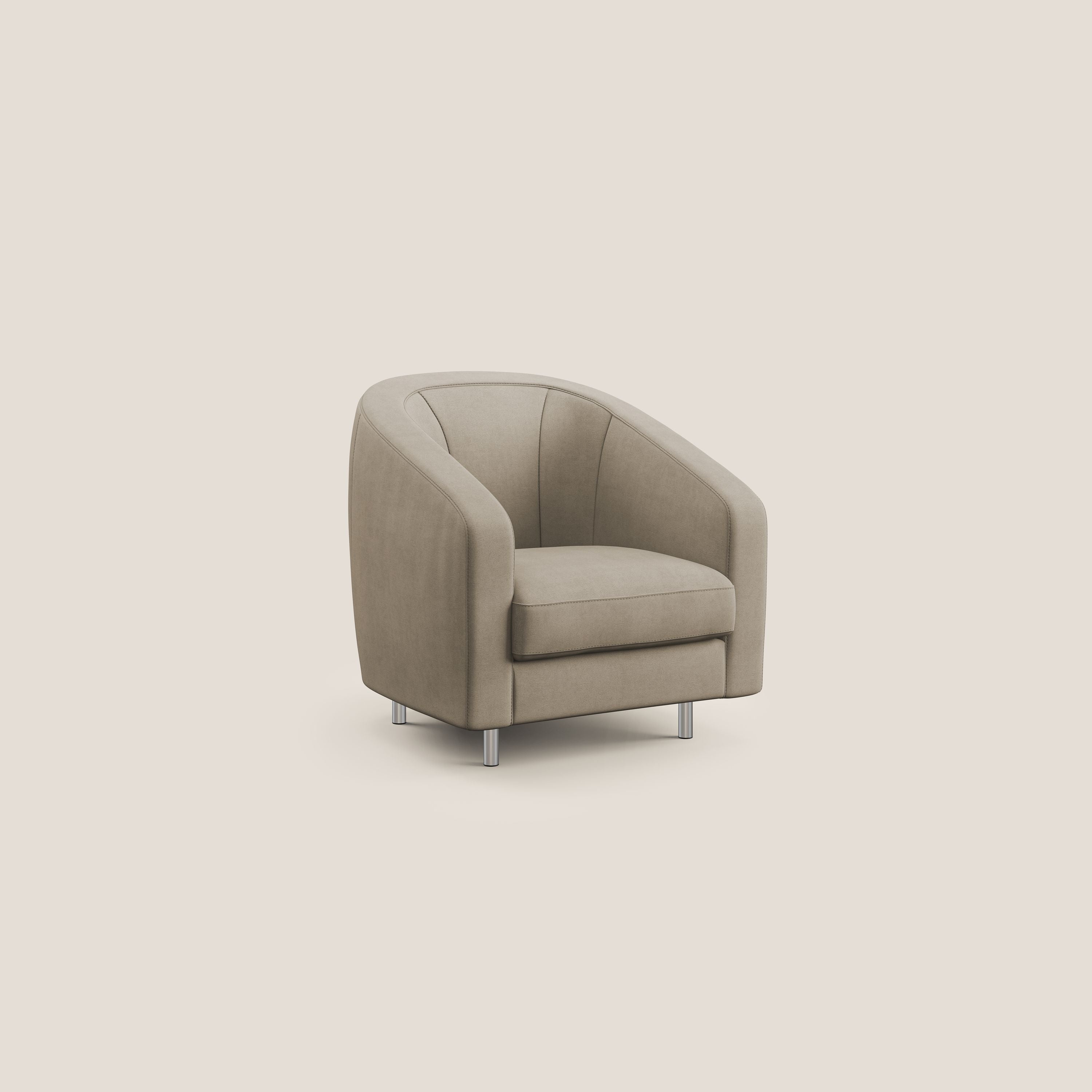 Sally Poltroncina in tessuto morbido impermeabile T02 beige - divani.store