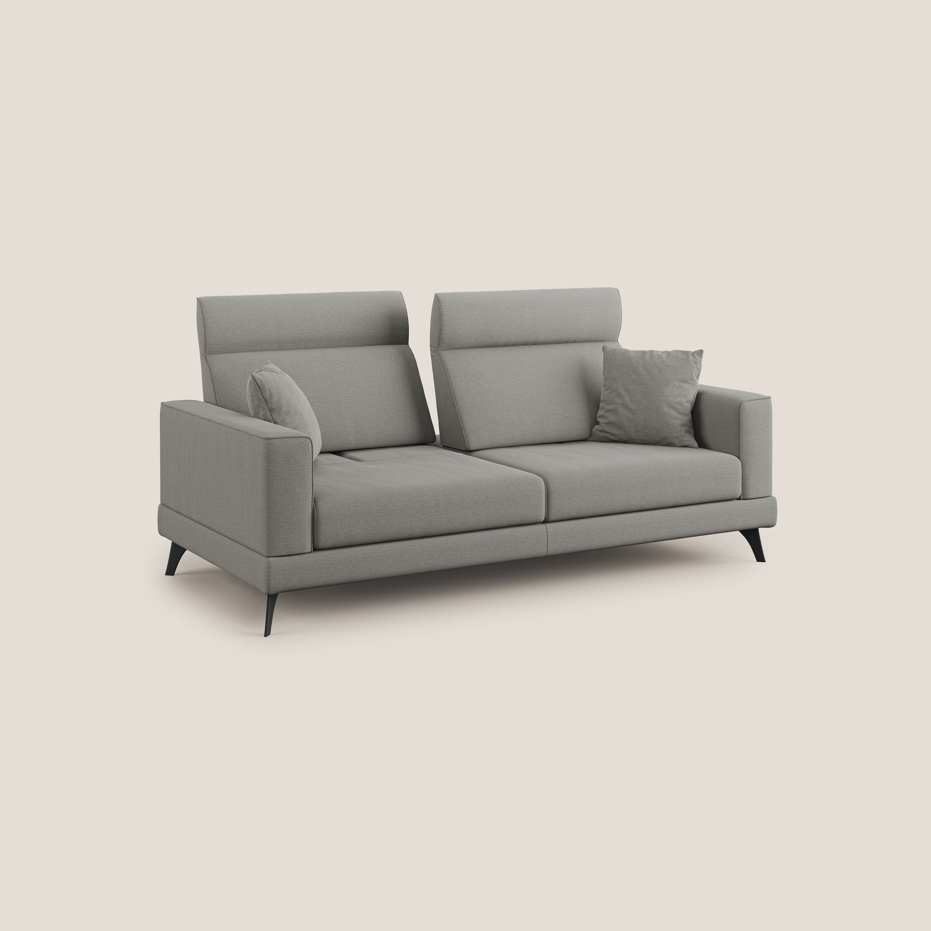 Slide Divano con schienali traslanti e poggiatesta in tessuto simil cotone impermeabile T19 beige - divani.store