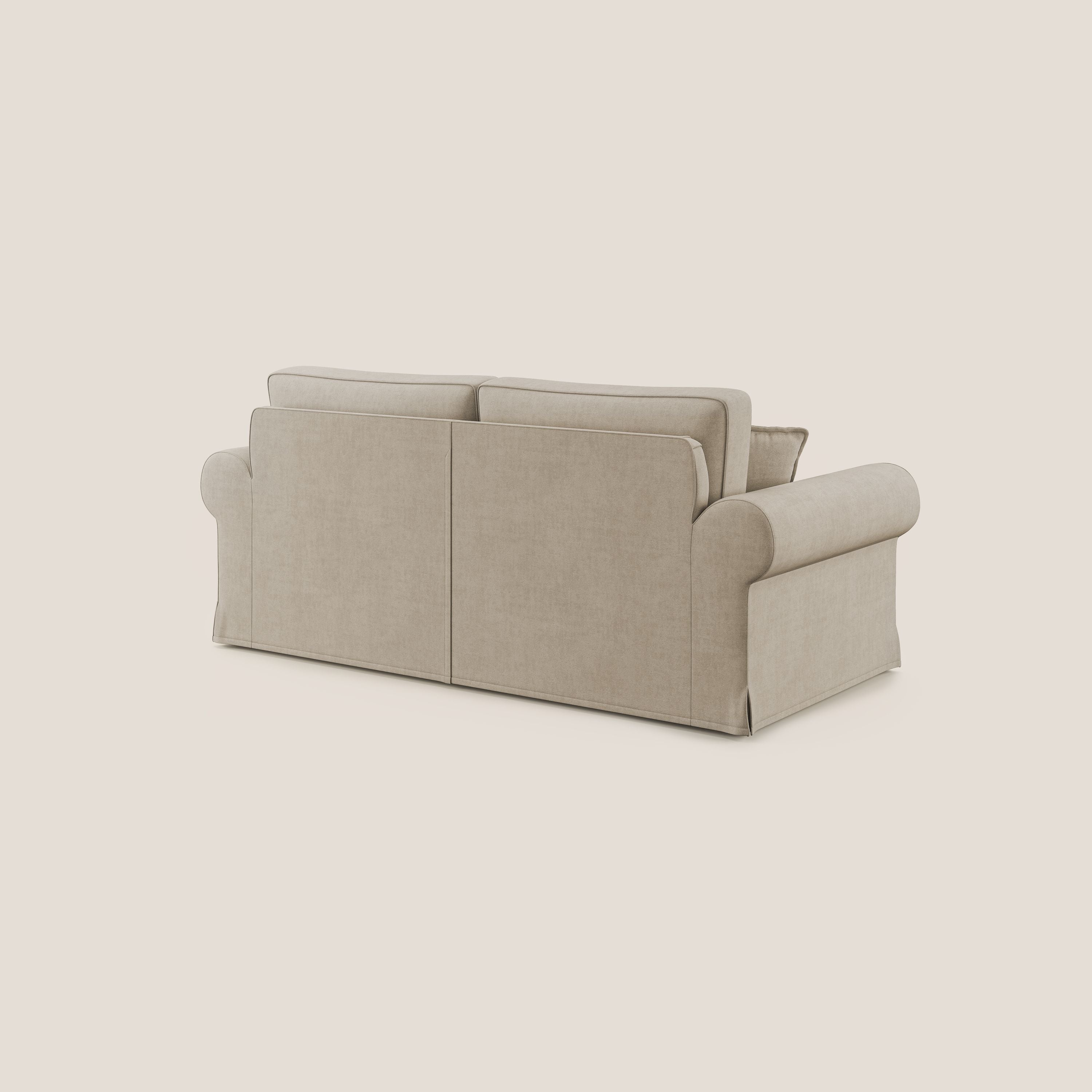 Lady divano classico in piuma d'oca realizzato con tessuto impermeabile T02 beige - divani.store