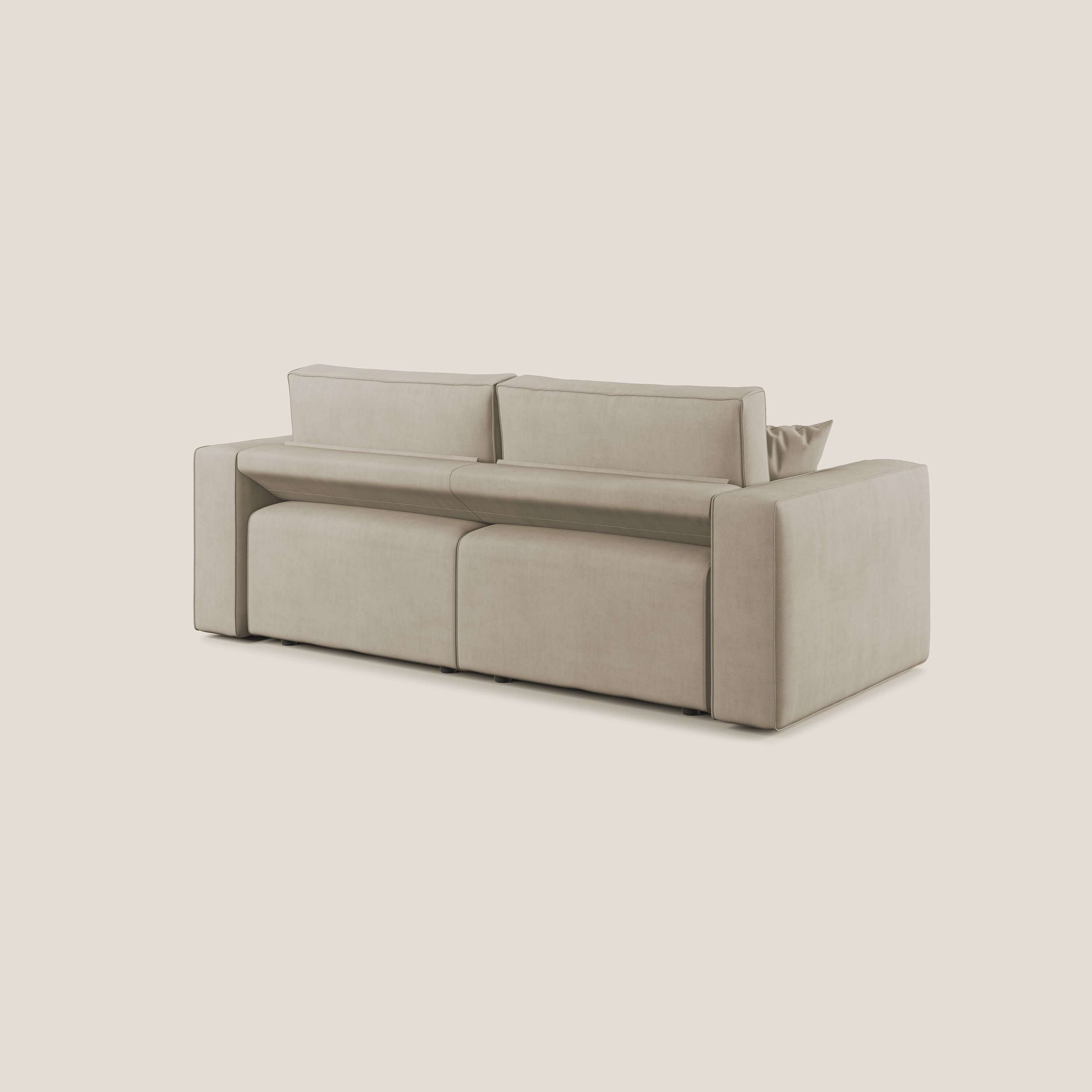 Morfeo divano con sedute estraibili in morbido tessuto impermeabile T02 beige - divani.store