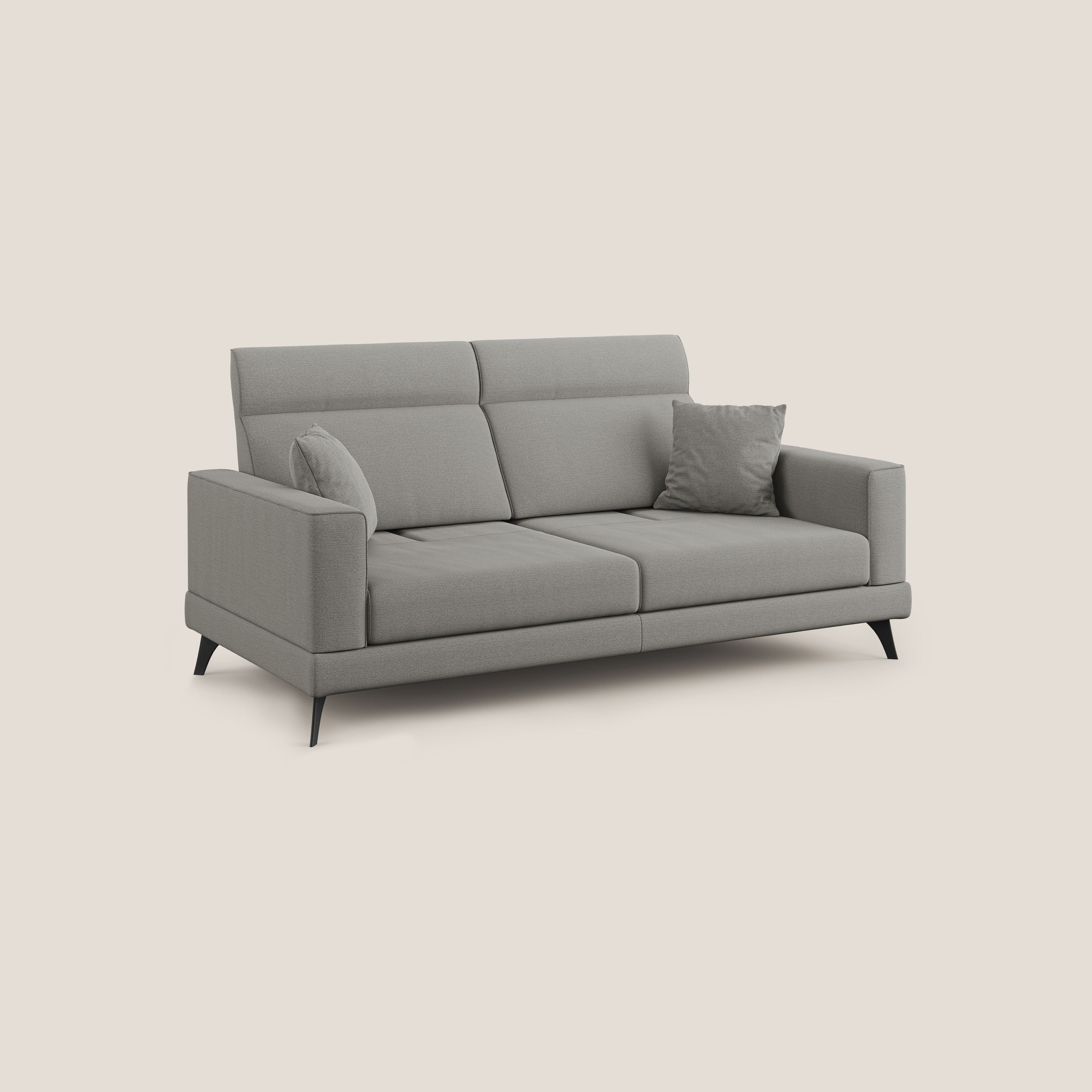 Slide Divano con schienali traslanti e poggiatesta in tessuto simil cotone impermeabile T19 beige - divani.store