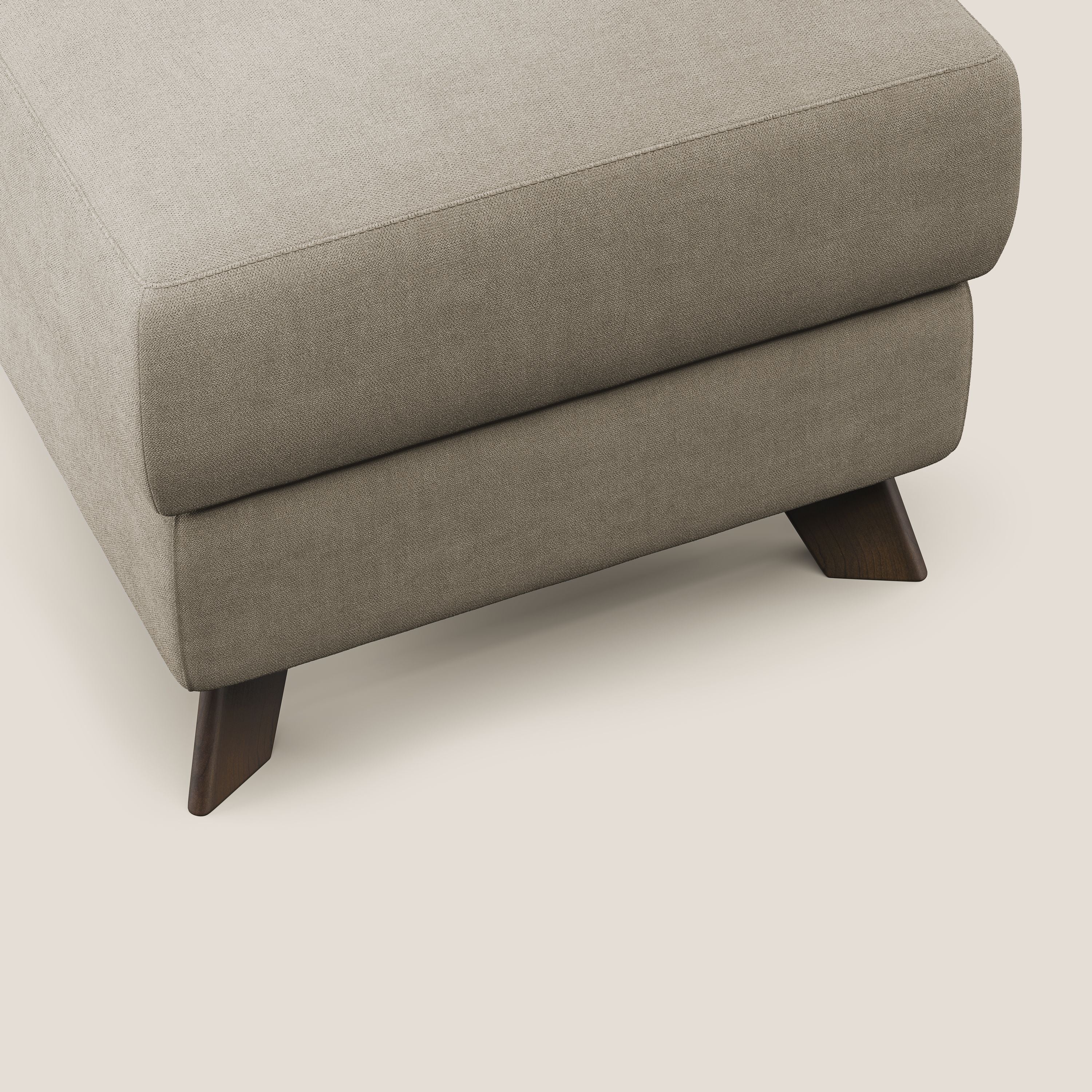 Moon Pouf contenitore e piedini alti in tessuto morbido impermeabile T02 beige - divani.store