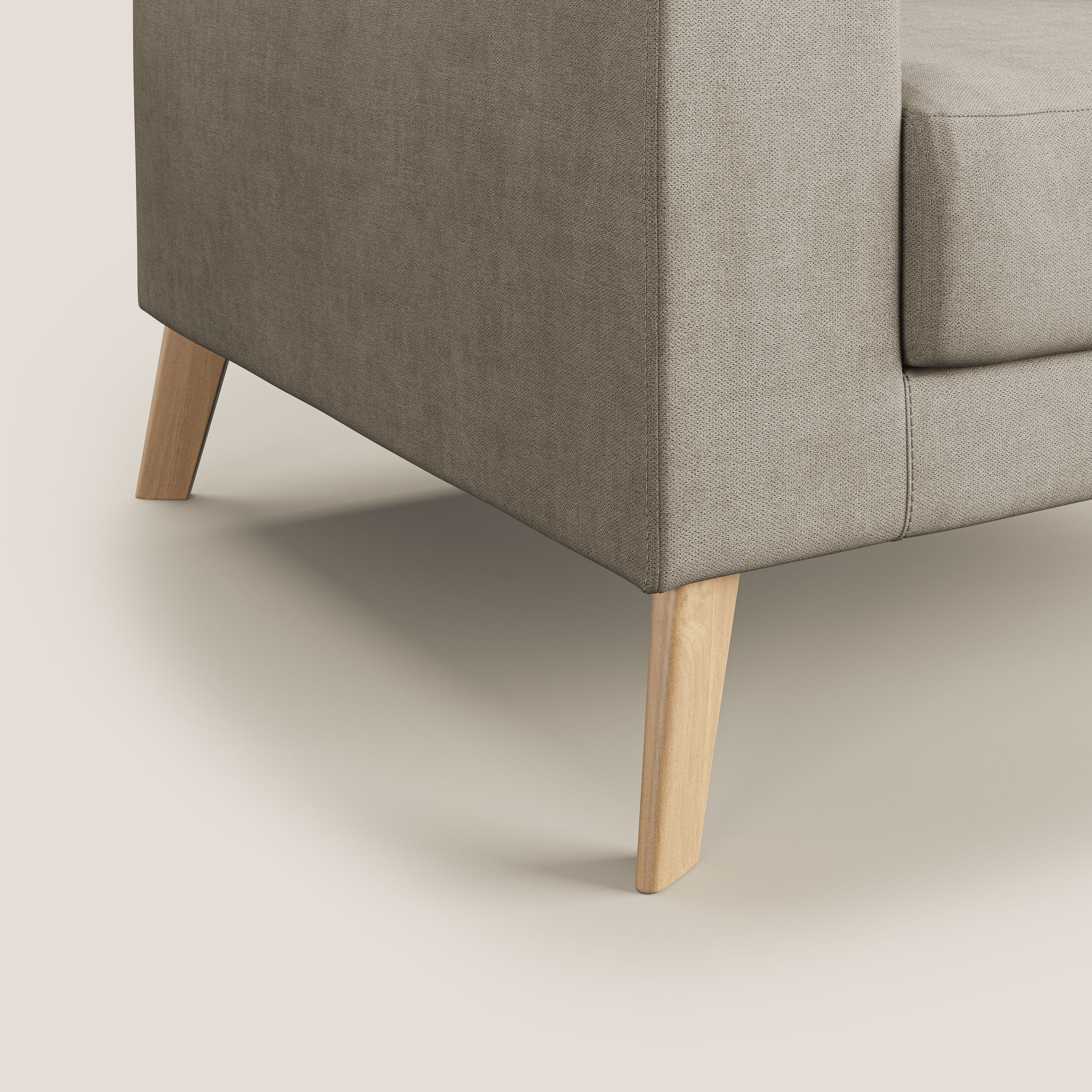 Danish poltroncina in tessuto morbido impermeabile T02 beige - divani.store