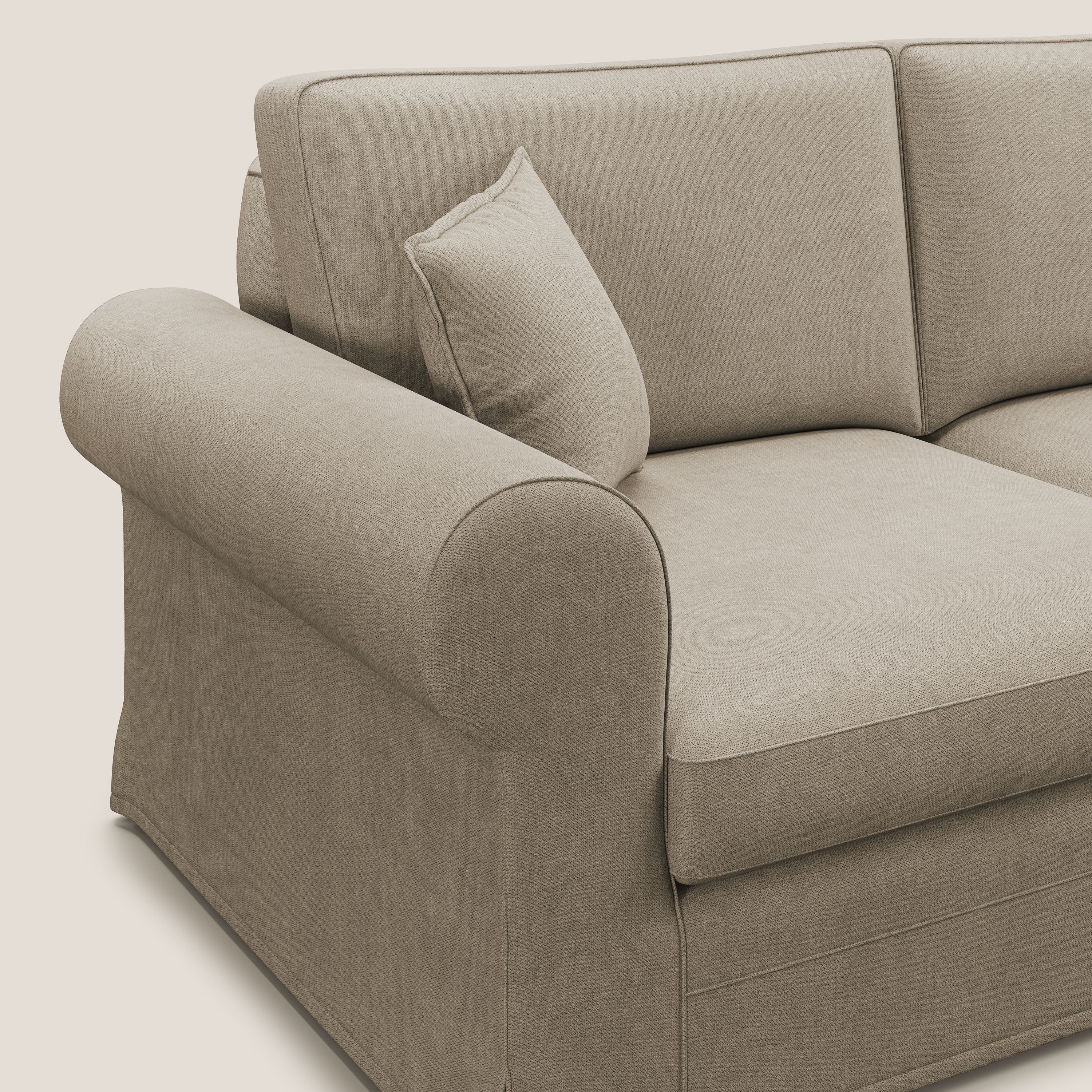 Lady divano classico in piuma d'oca realizzato con tessuto impermeabile T02 beige - divani.store