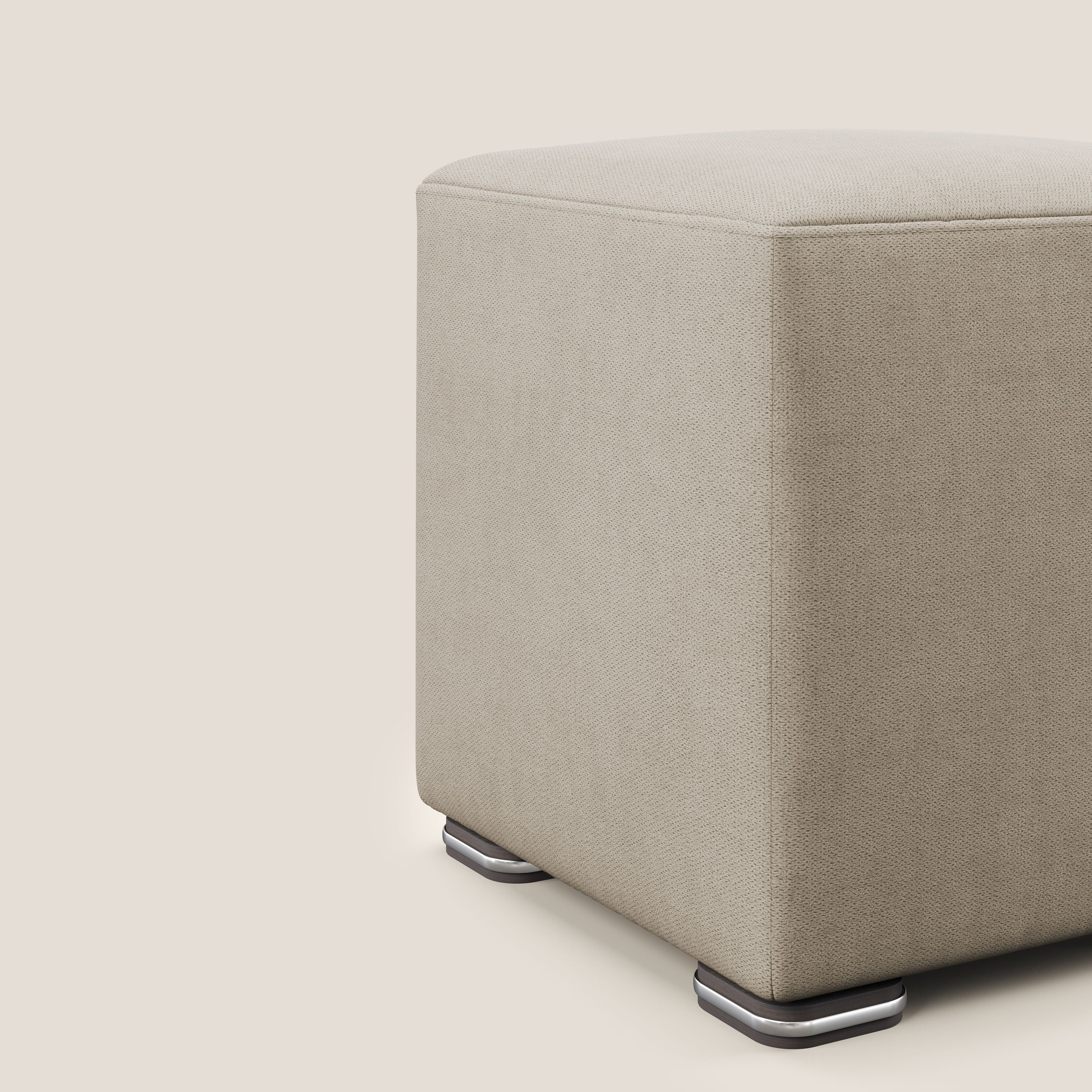 Cube pouf in tessuto morbido impermeabile T02 beige - divani.store