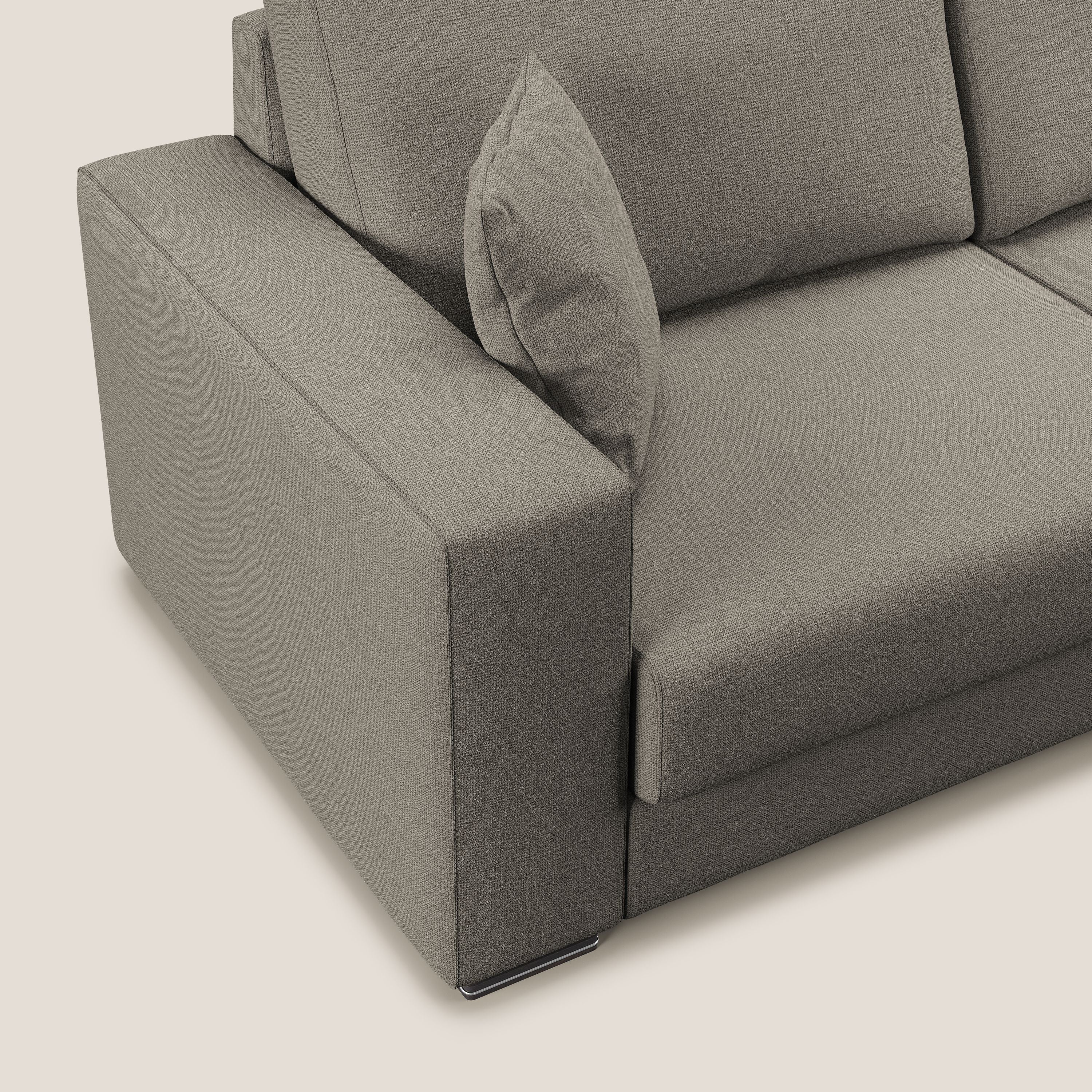 Marte divano angolare in tessuto smacchiabile impermeabile T08 tortora - divani.store