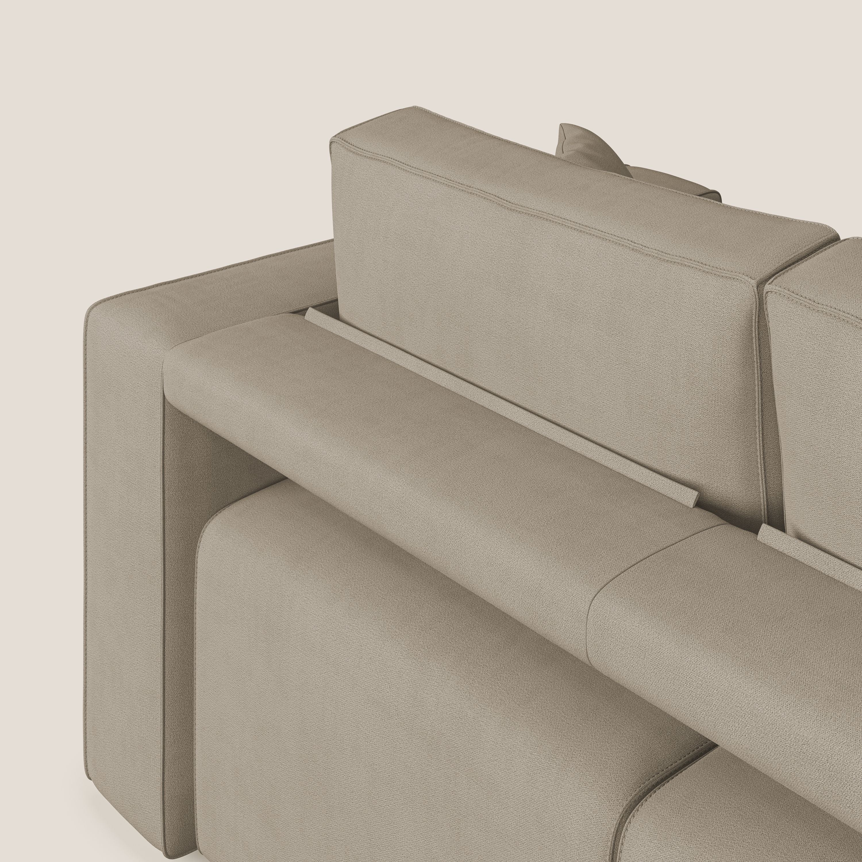 Morfeo divano con 3 sedute estraibili in morbido tessuto impermeabile T02 beige - divani.store