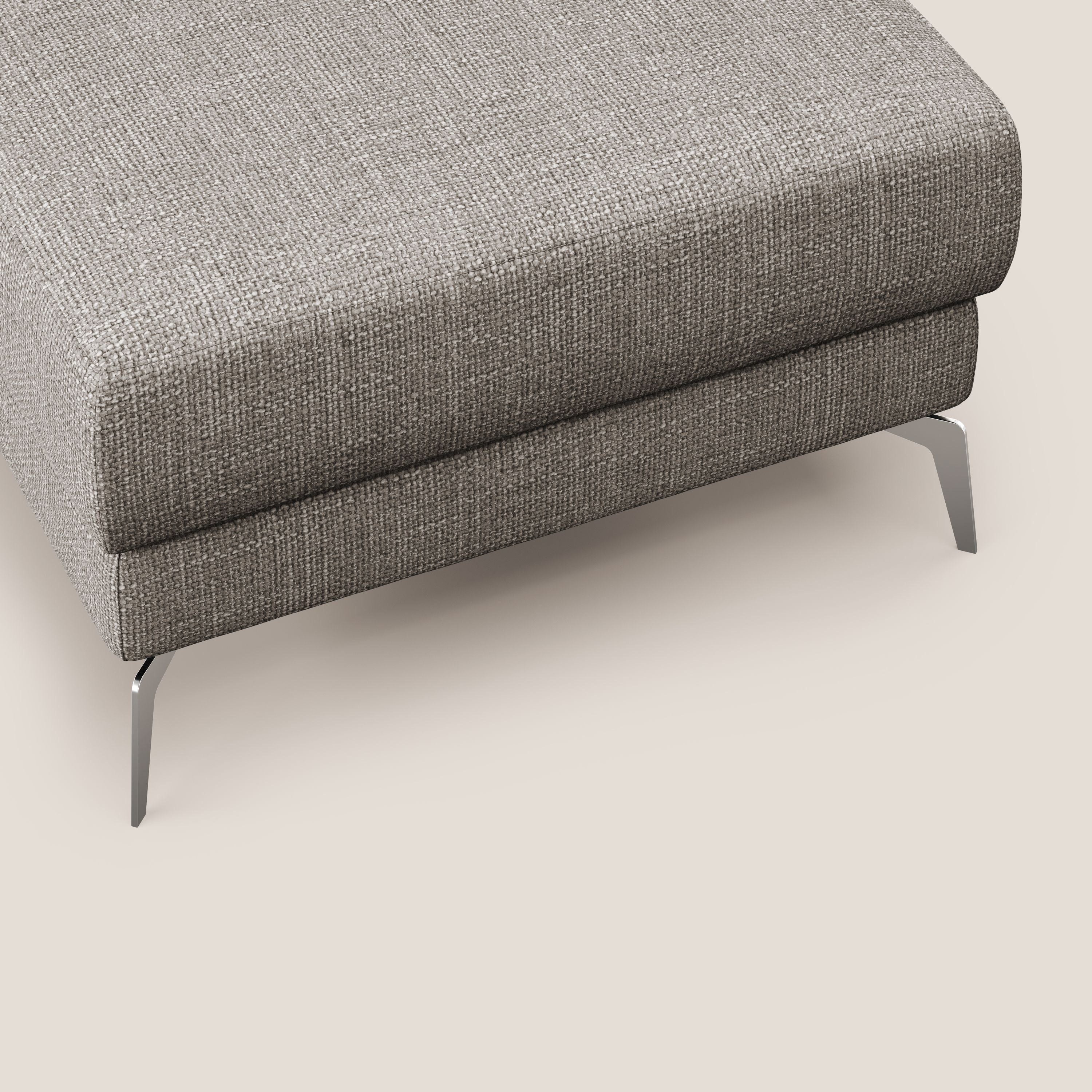 Star Pouf con piedini alti in tessuto impermeabile morbido intreccio T06 tortora - divani.store