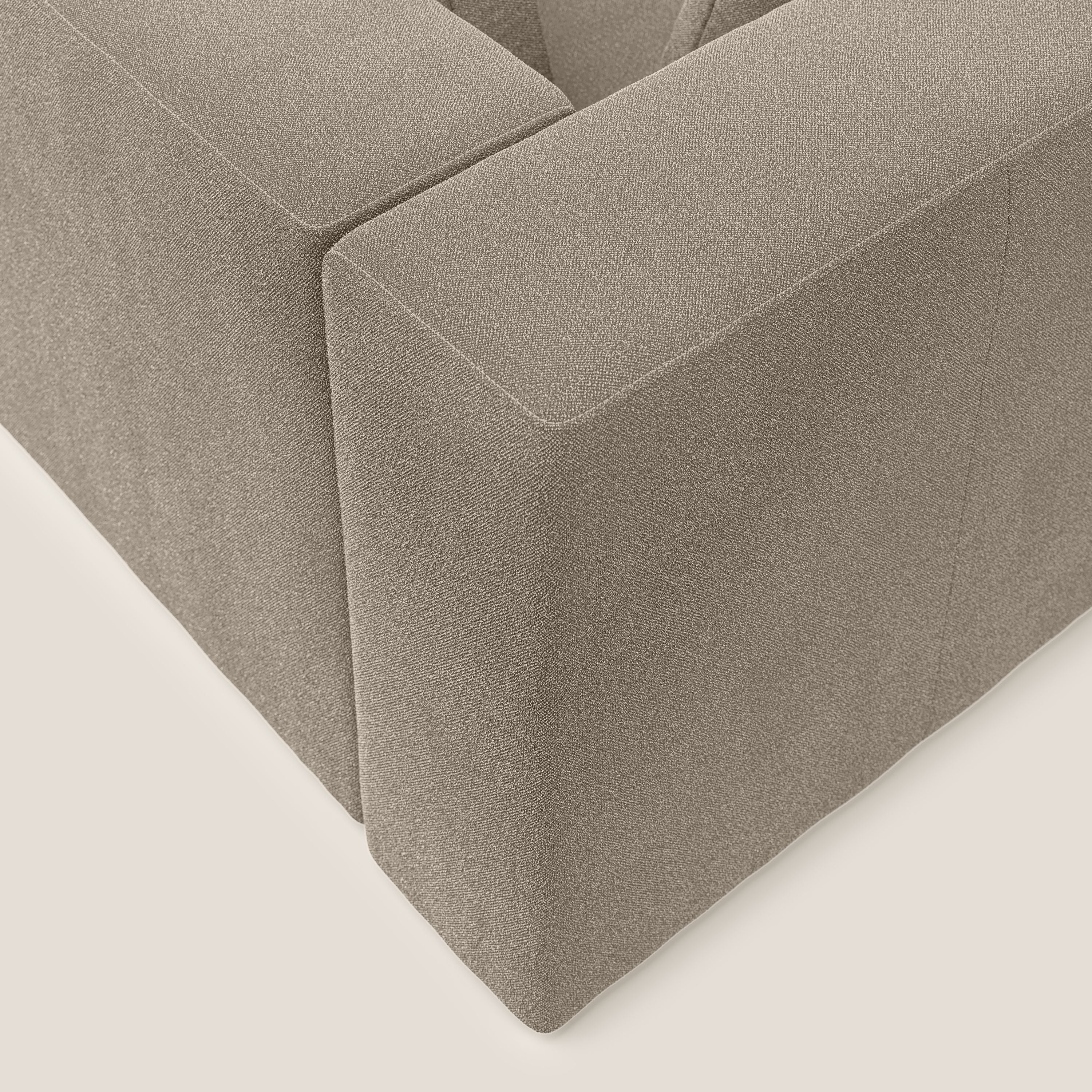 Nettuno divano angolare componibile in morbido tessuto bouclè T07 beige - divani.store