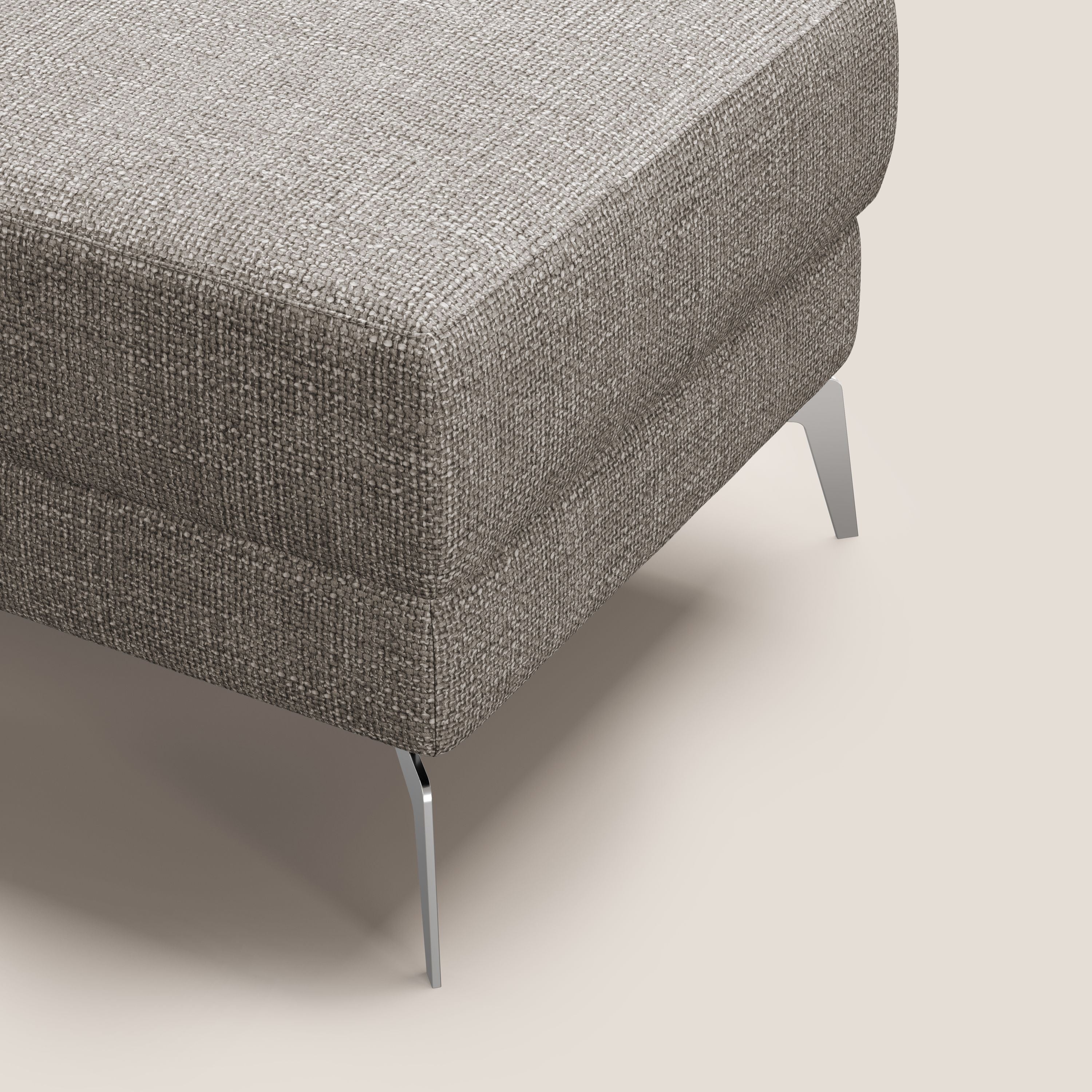 Star Pouf con piedini alti in tessuto impermeabile morbido intreccio T06 tortora - divani.store