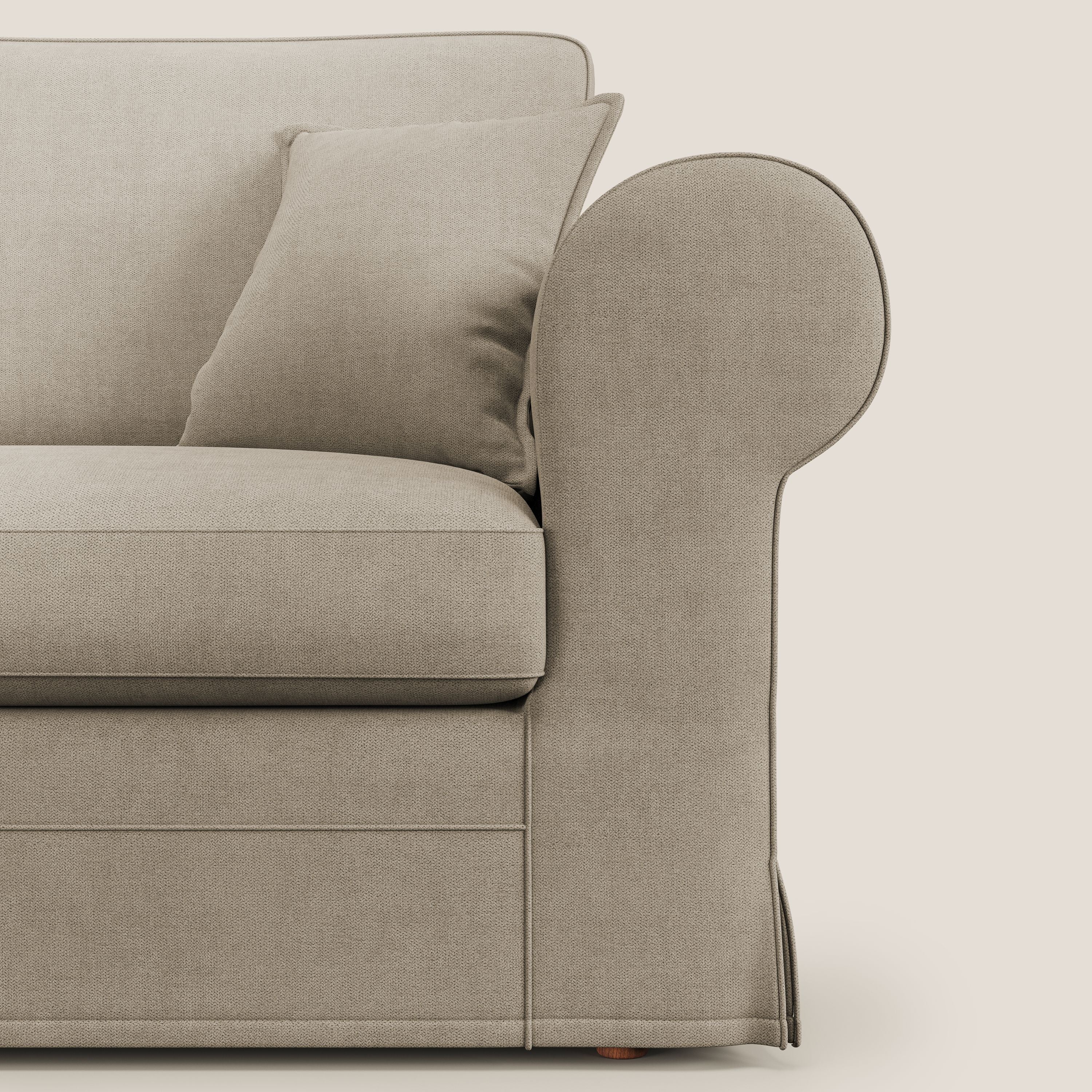 Lady divano classico in piuma d'oca realizzato con tessuto impermeabile T02 beige - divani.store