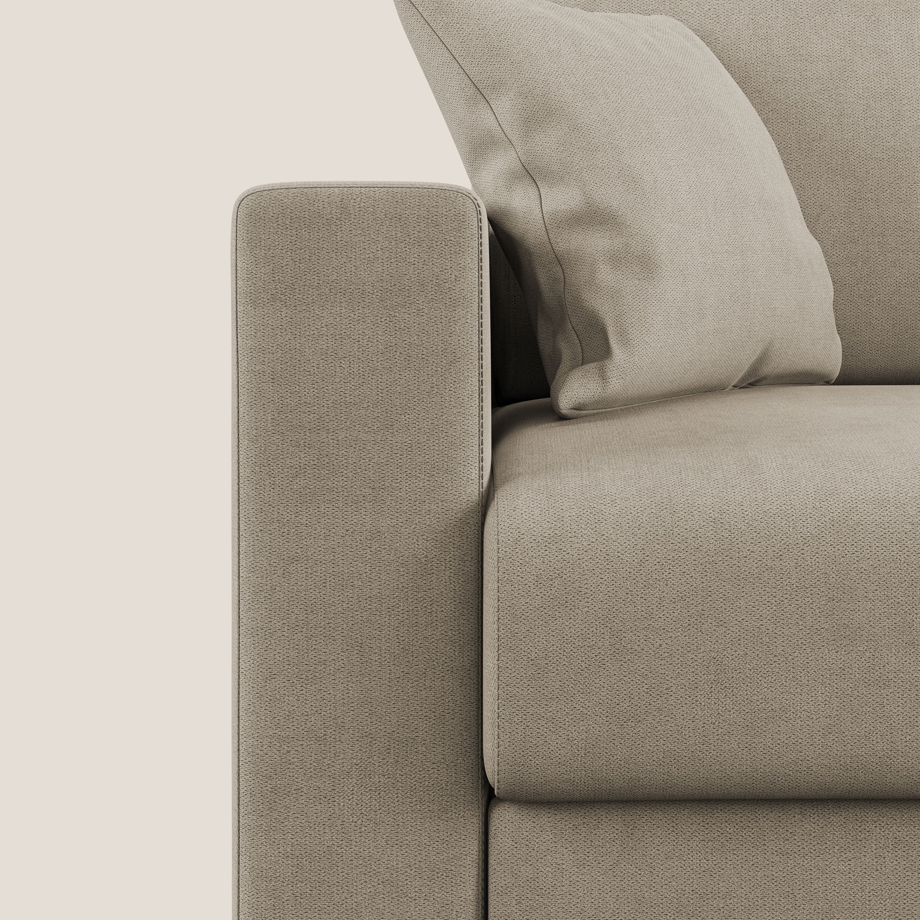 Kafka divano letto angolare in morbido tessuto impermeabile T02 beige - divani.store