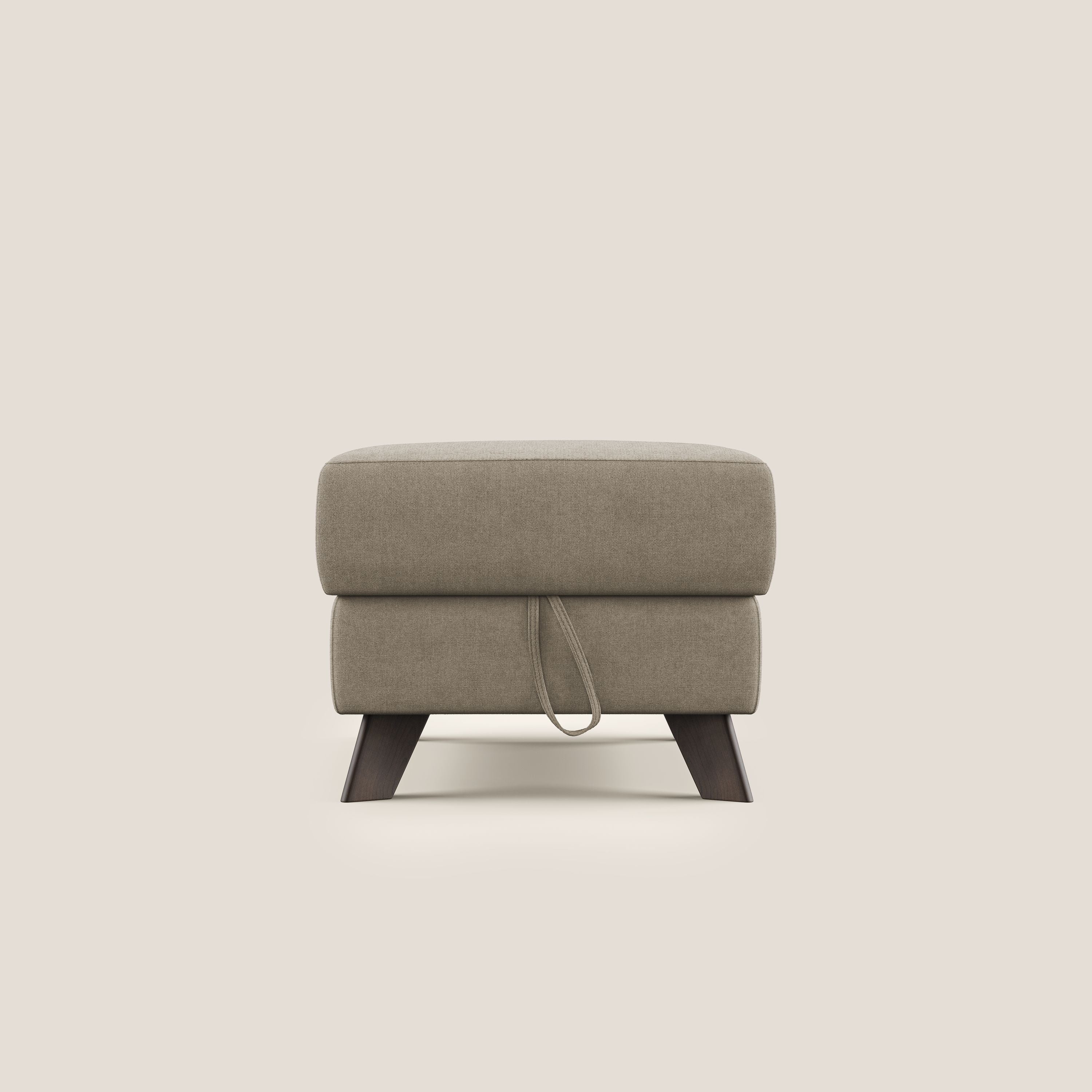 Moon Pouf contenitore e piedini alti in tessuto morbido impermeabile T02 beige - divani.store