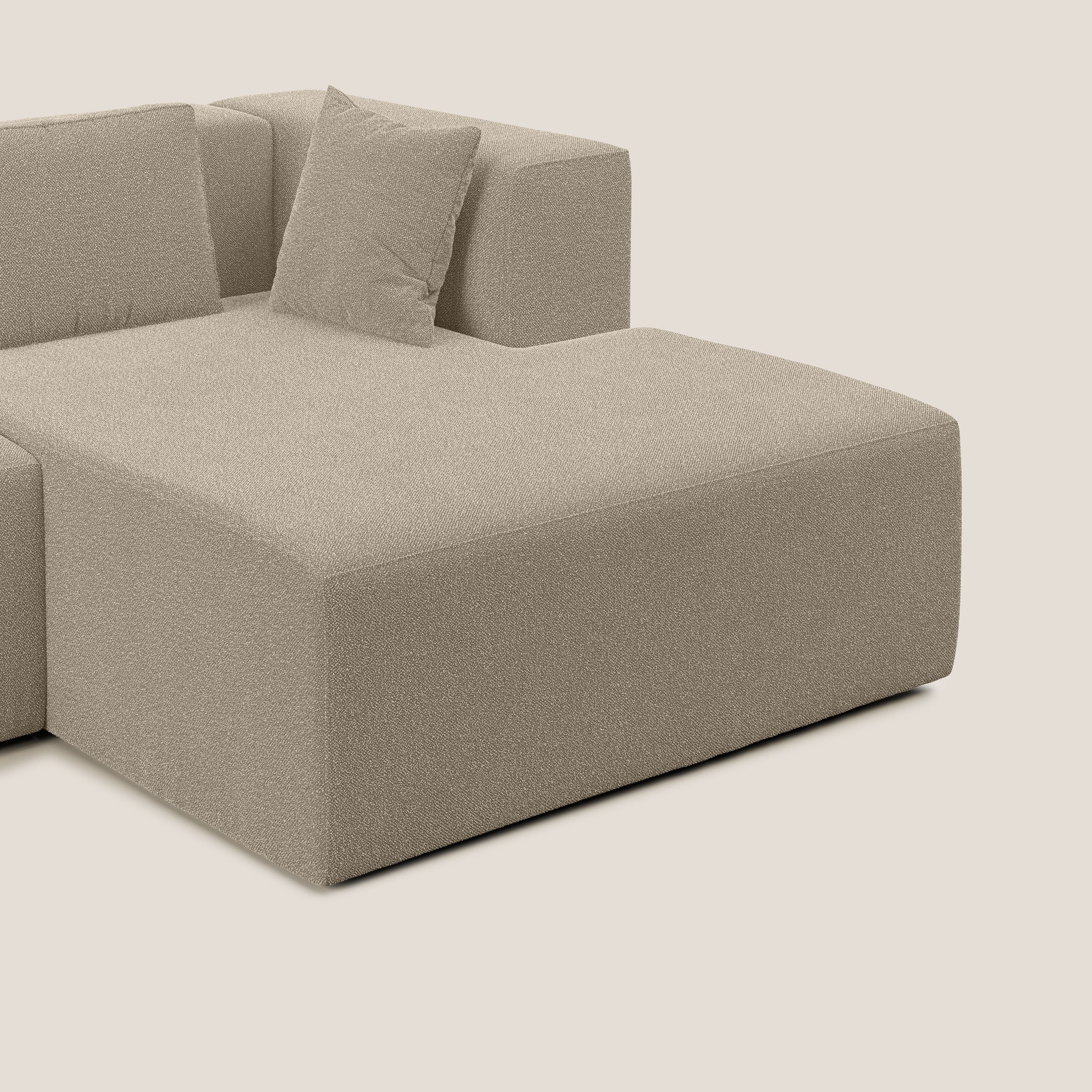 Nettuno divano panoramico in morbido tessuto bouclè T07 beige - divani.store