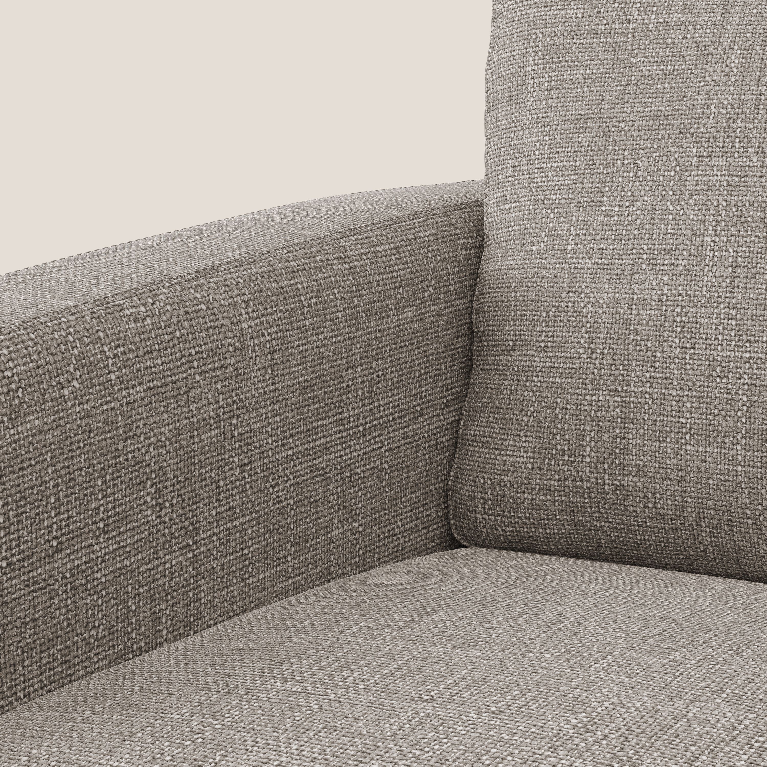 Orione Poltroncina in morbido tessuto impermeabile ad intreccio T06 tortora - divani.store