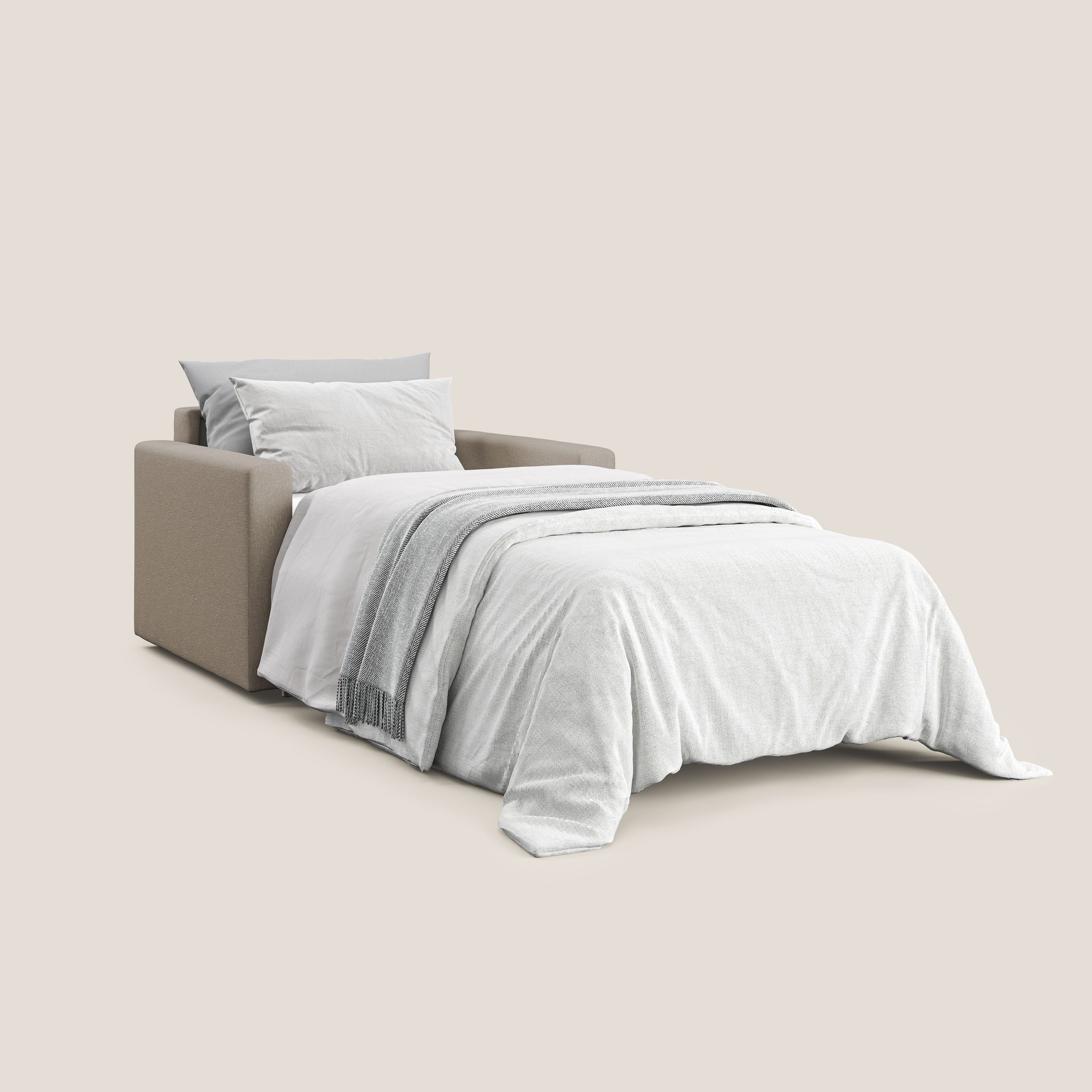 Chris poltrona letto in tessuto impermeabile T13 beige - divani.store