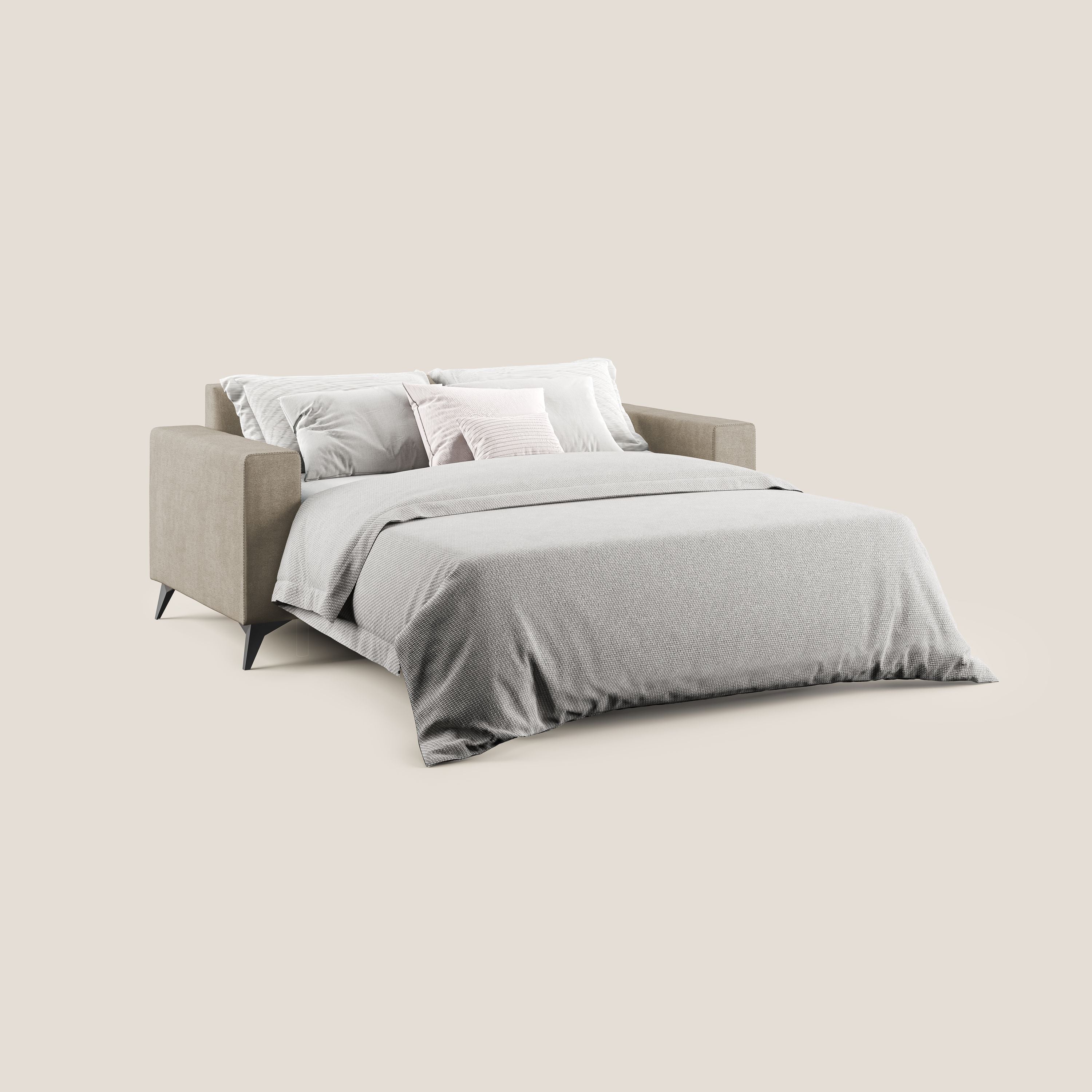 Pegaso divano letto con poggiatesta reclinabili e rivestimento T02 beige - divani.store