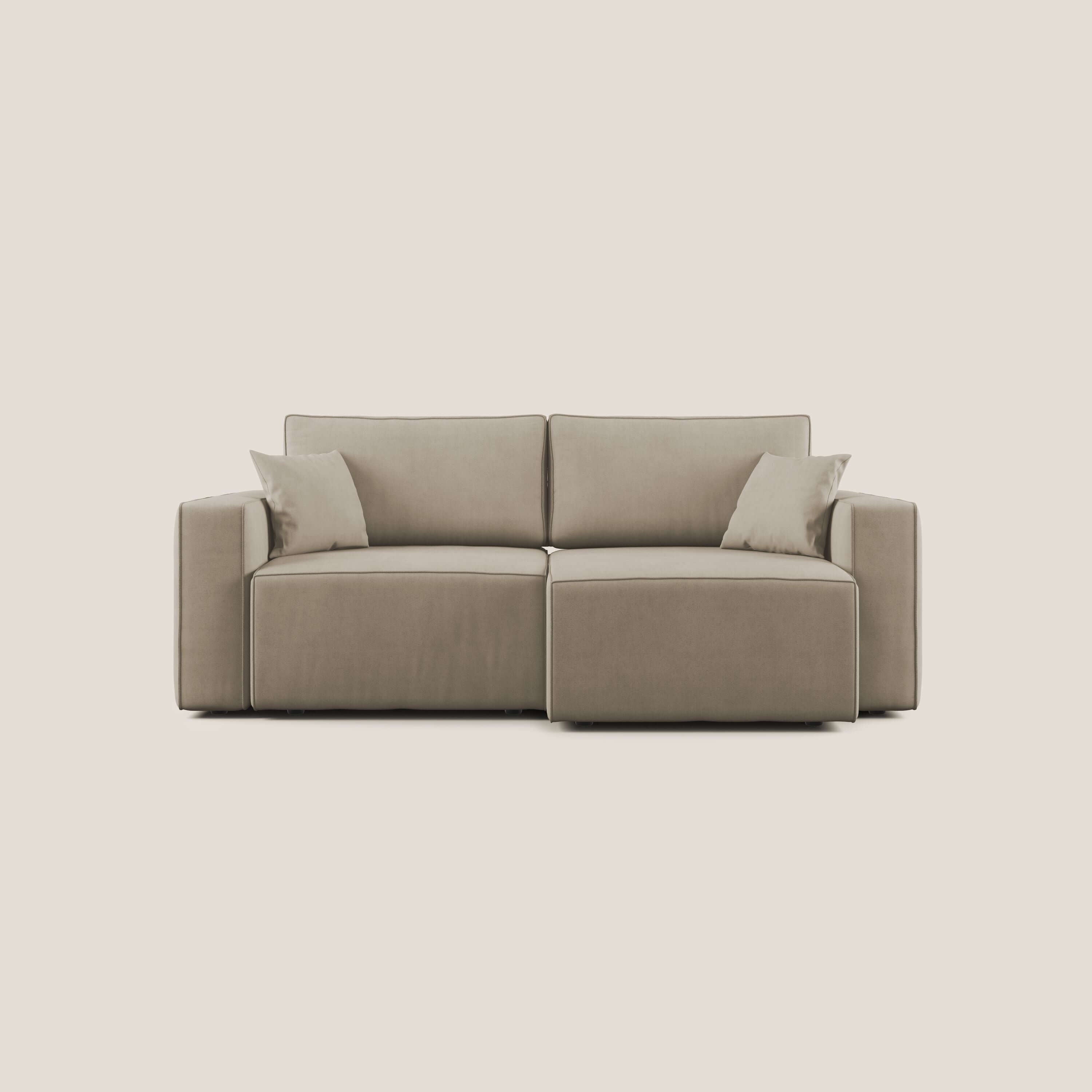 Morfeo divano con sedute estraibili in morbido tessuto impermeabile T02 beige - divani.store