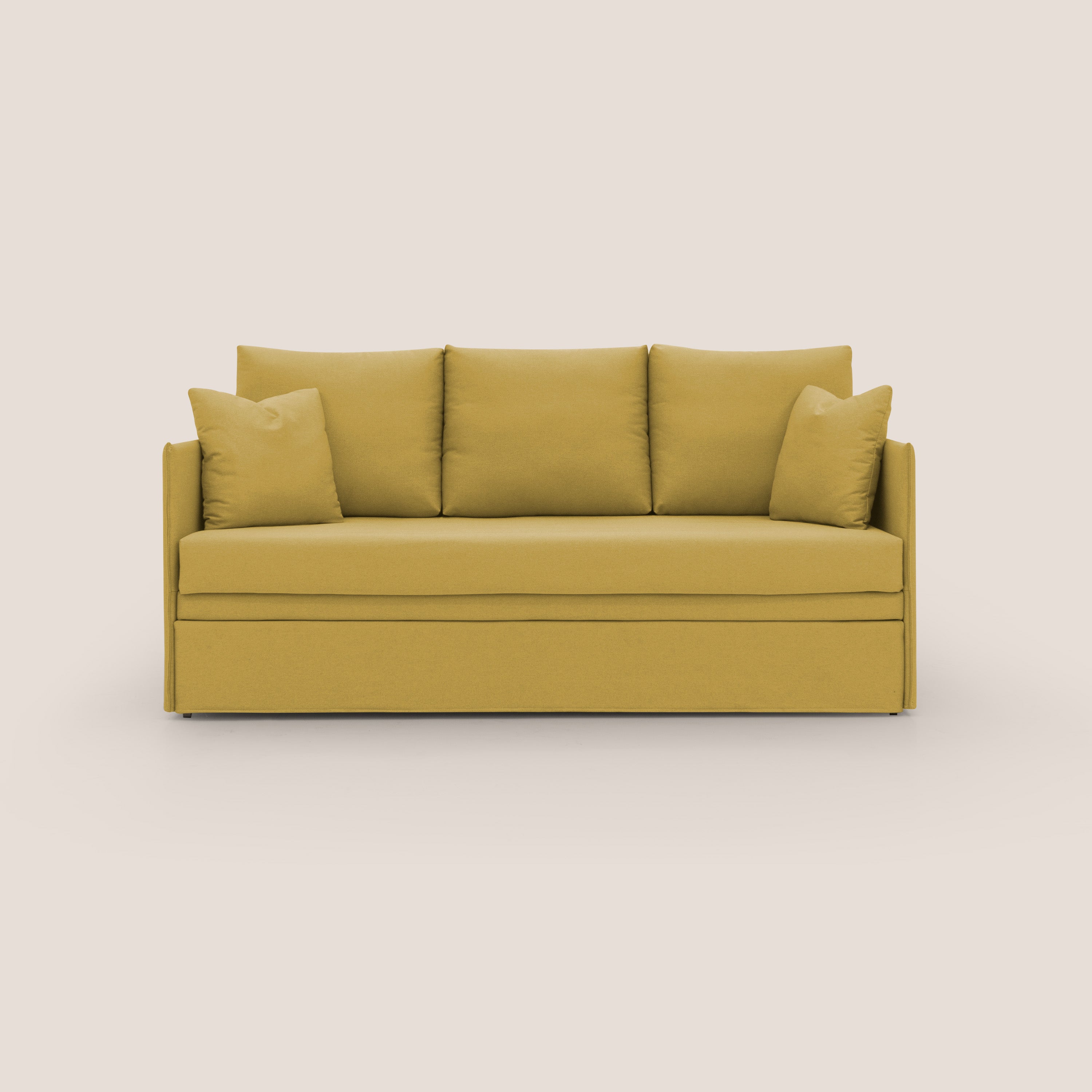 Brera Divano duplex con doppio letto in tessuto simil cotone impermeabile T13 giallo - divani.store