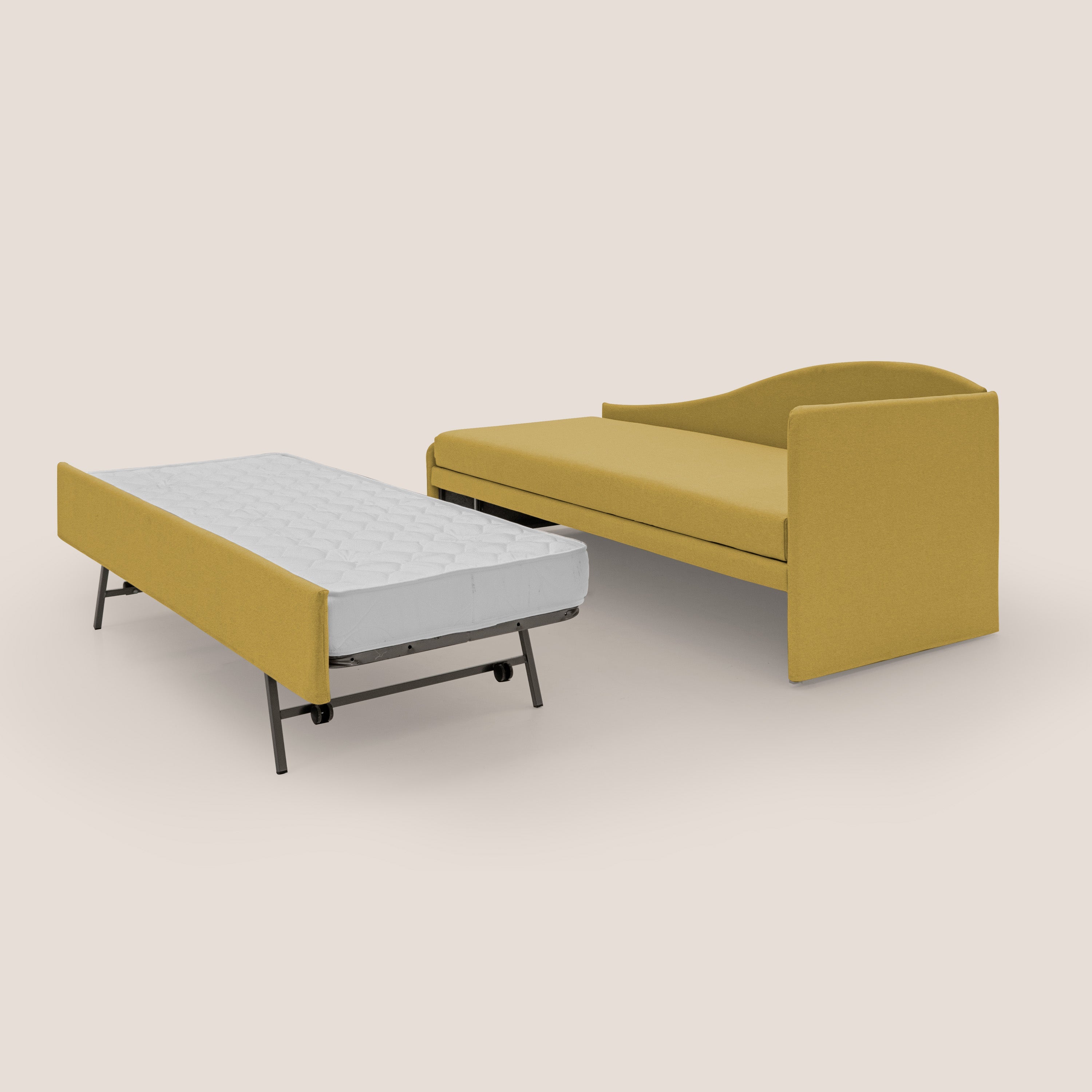 Nolo Divano duplex con doppio letto in tessuto simil cotone impermeabile T13 giallo - divani.store