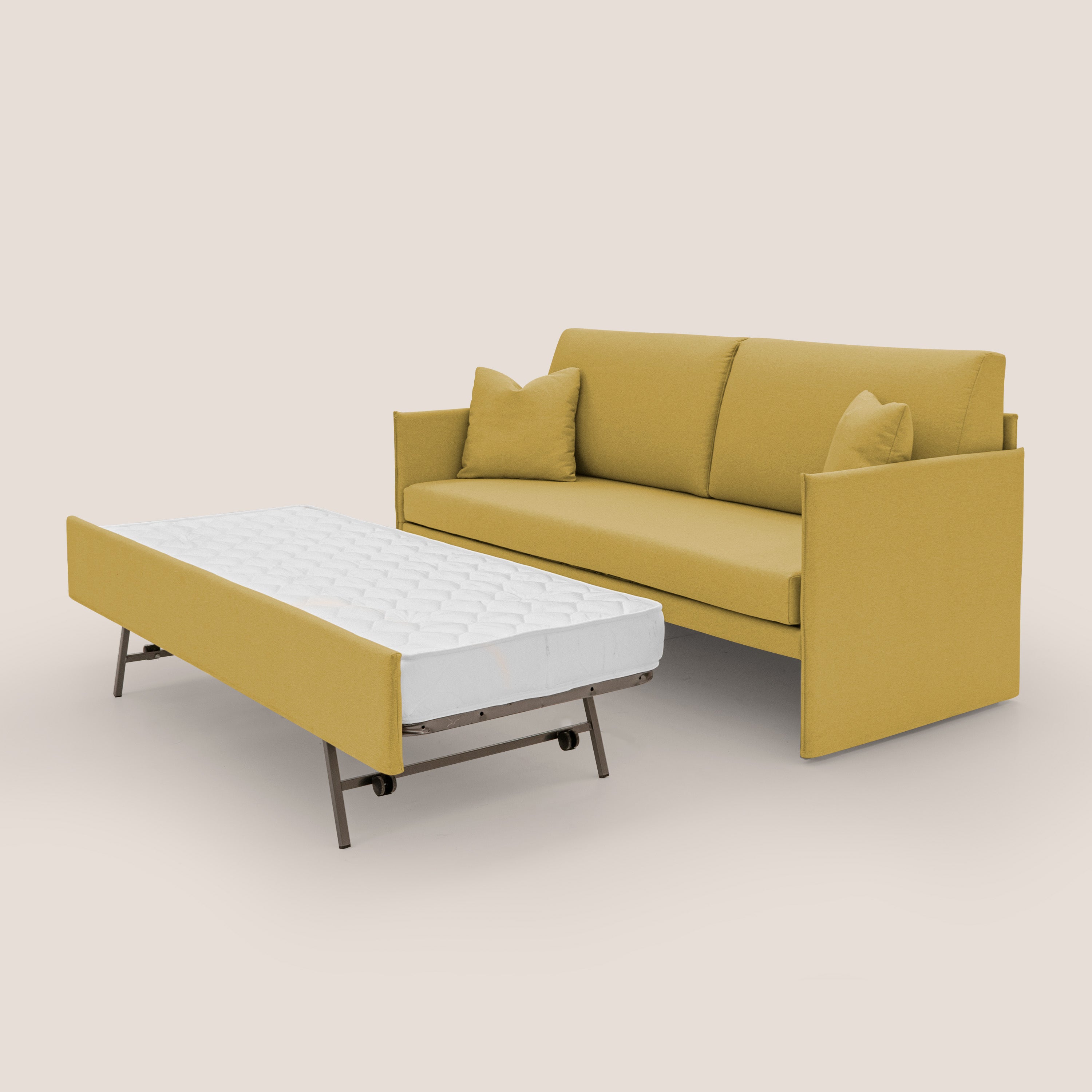 Tortona Divano duplex con doppio letto in tessuto simil cotone impermeabile T13 giallo - divani.store