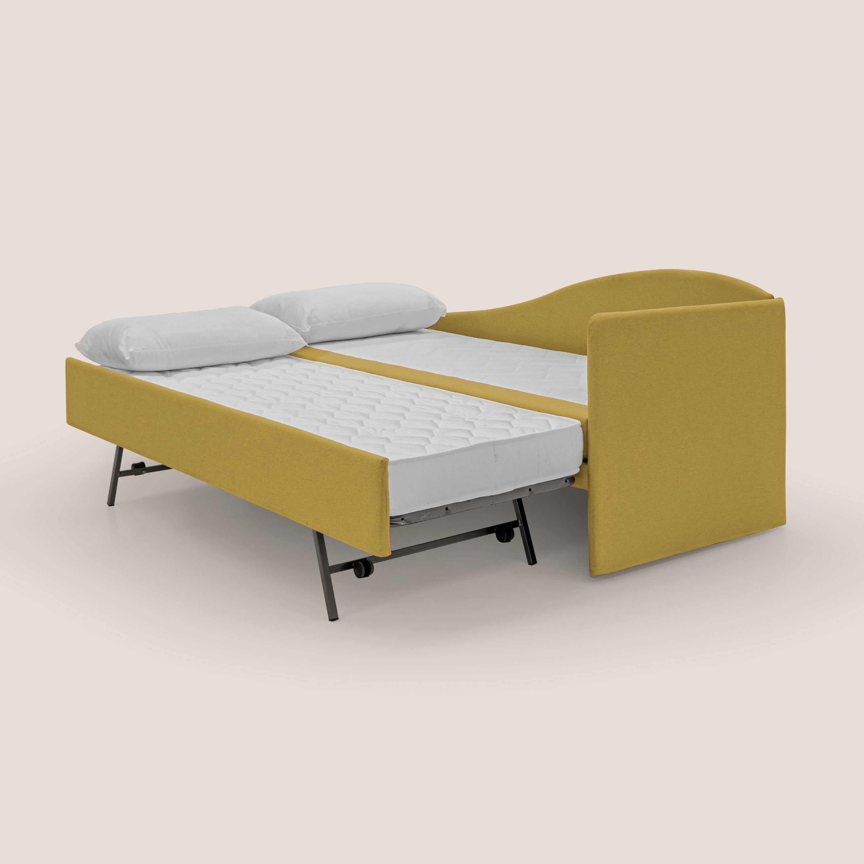 Nolo Divano duplex con doppio letto in tessuto simil cotone impermeabile T13 giallo - divani.store