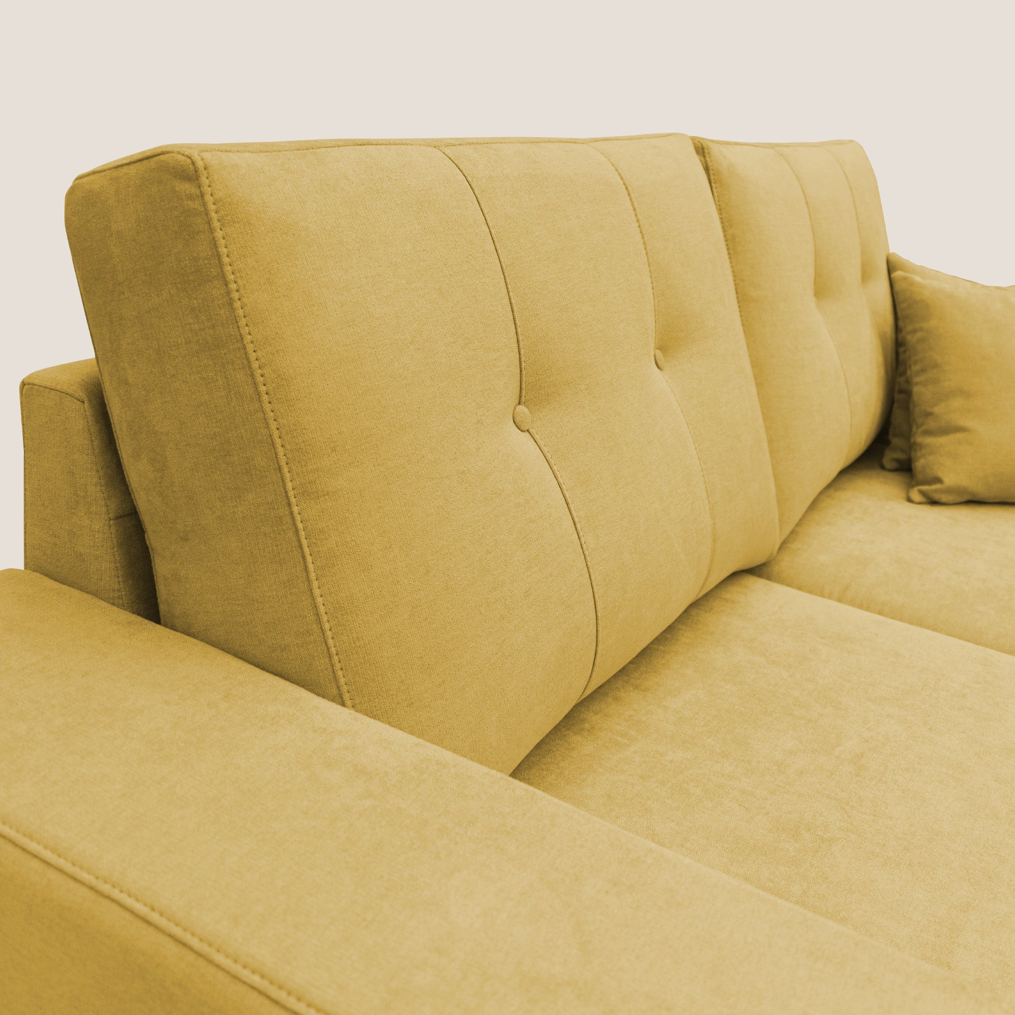 Giove divano in morbido tessuto impermeabile T02 giallo - divani.store