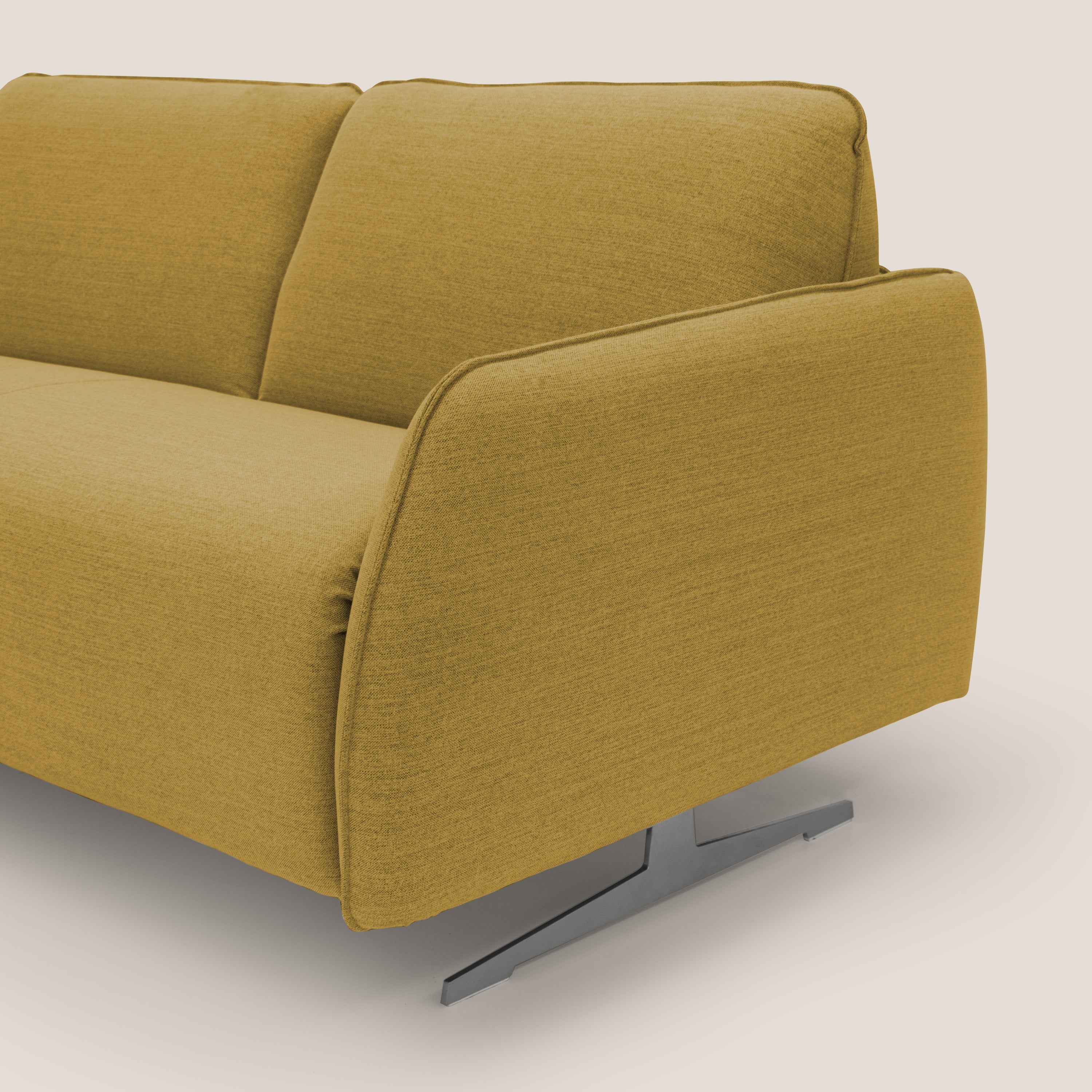 Texas Divano letto matrimoniale moderno in tessuto impermeabile T19 giallo - divani.store