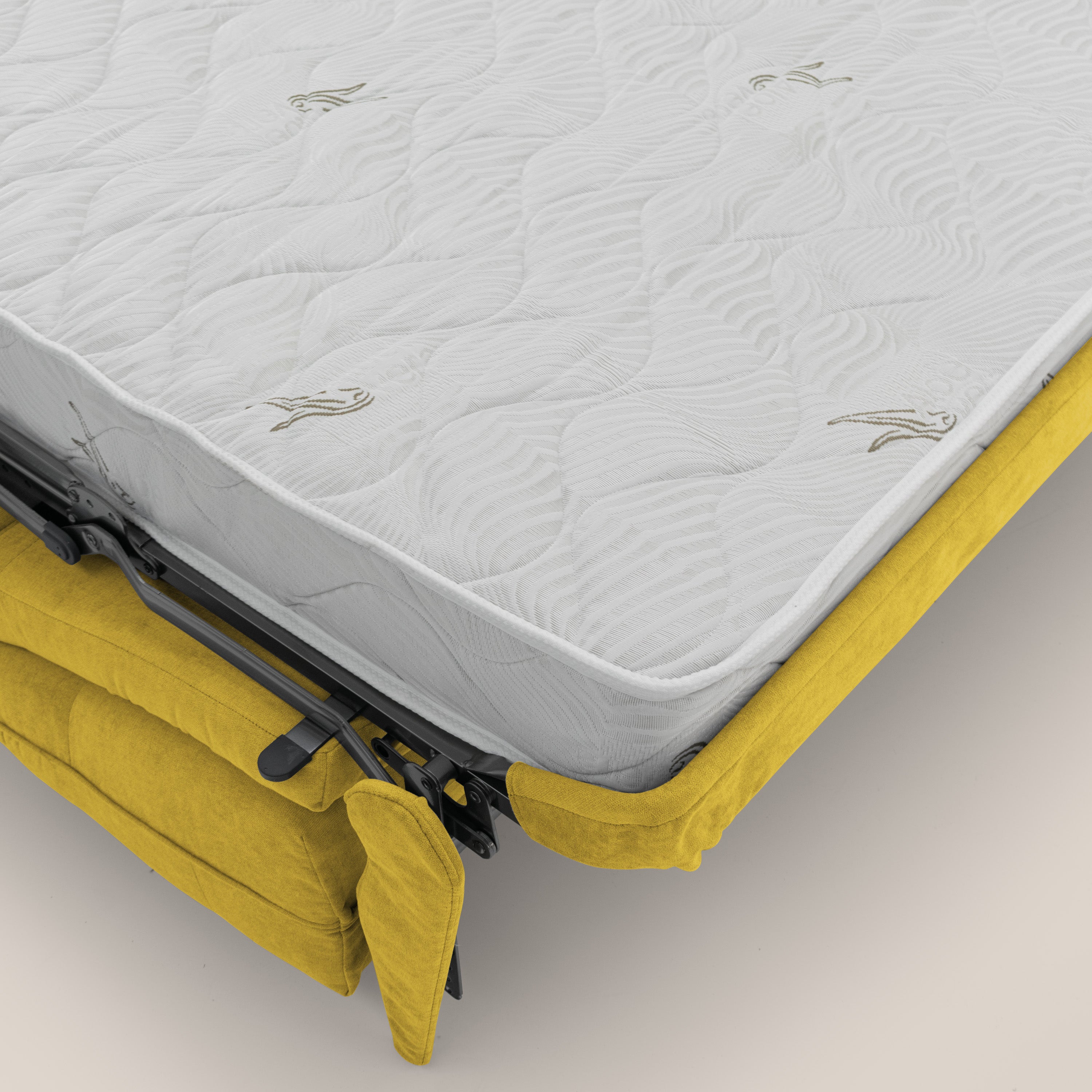 Zeus divano letto angolare con materasso H18 cm pouf mobile in tessuto impermeabile T02 - divani.store