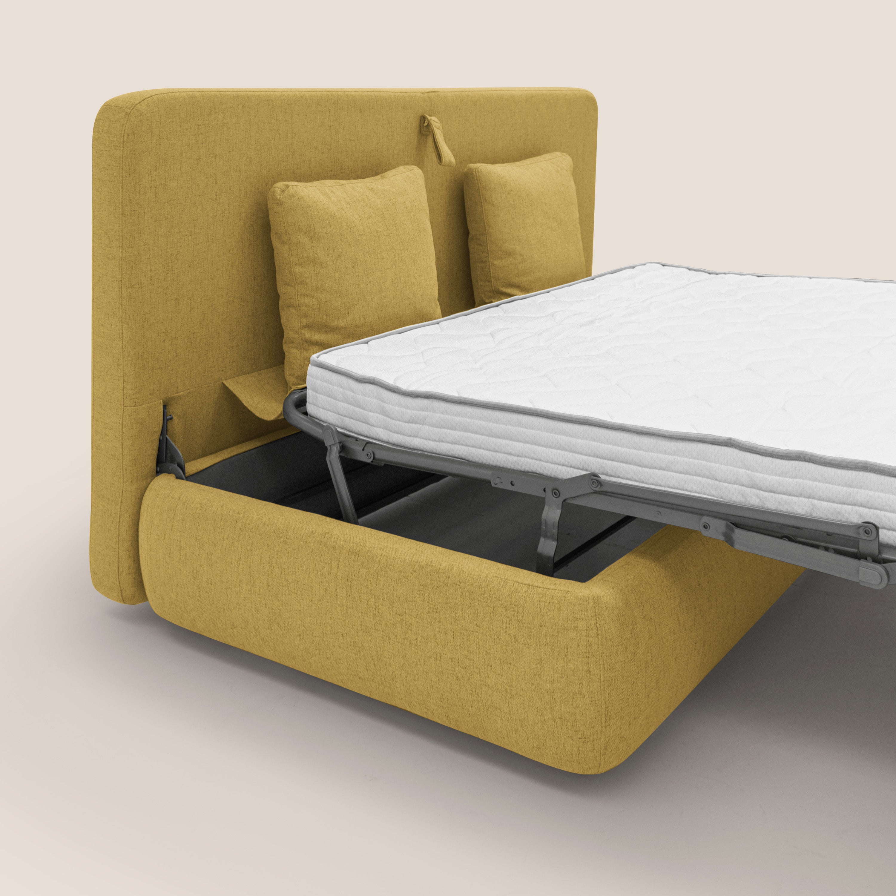 Gransasso Divano letto matrimoniale dal DESIGN innovativo in tessuto impermeabile T03 giallo - divani.store