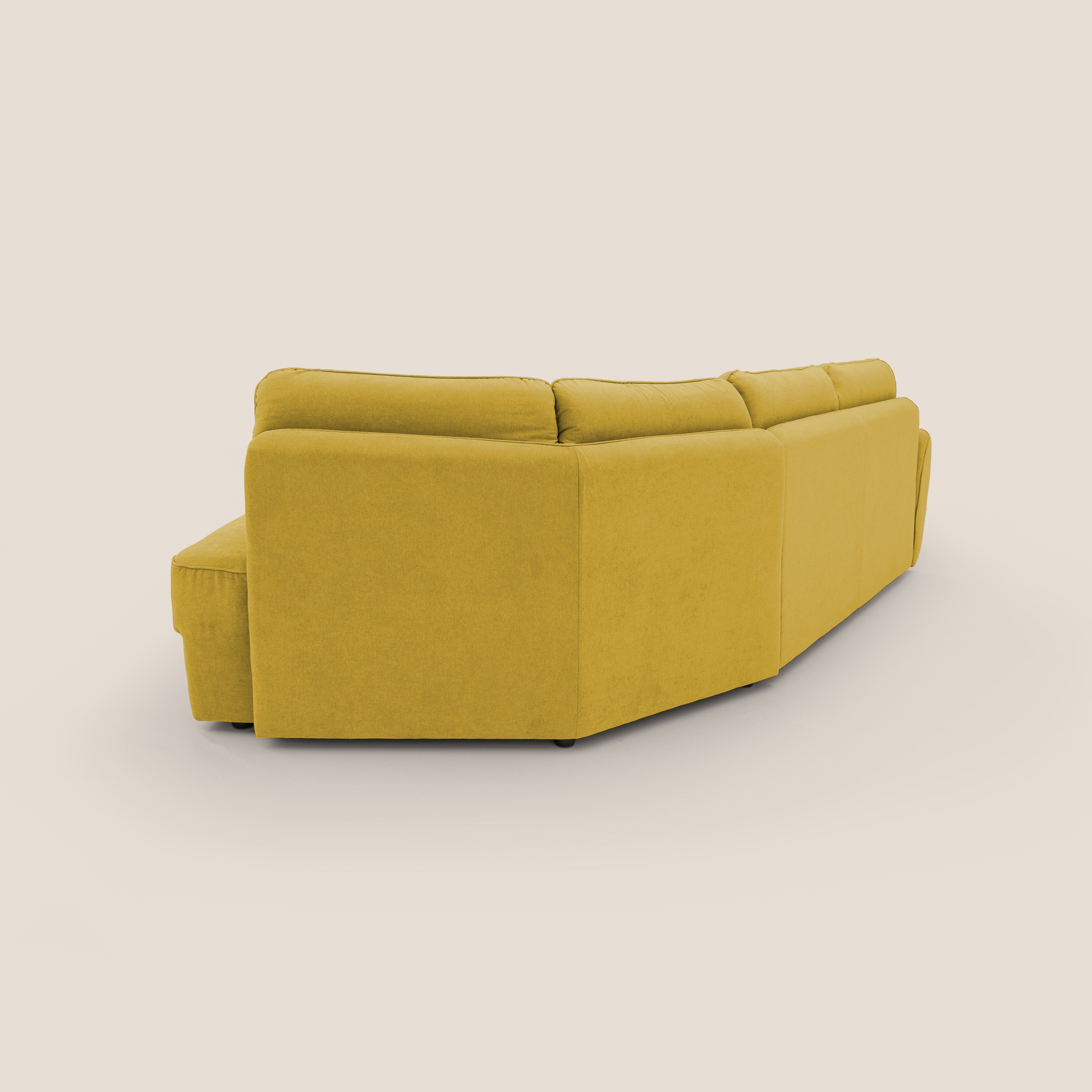 Zeus divano letto angolare con materasso H18 cm pouf mobile in tessuto impermeabile T02 - divani.store