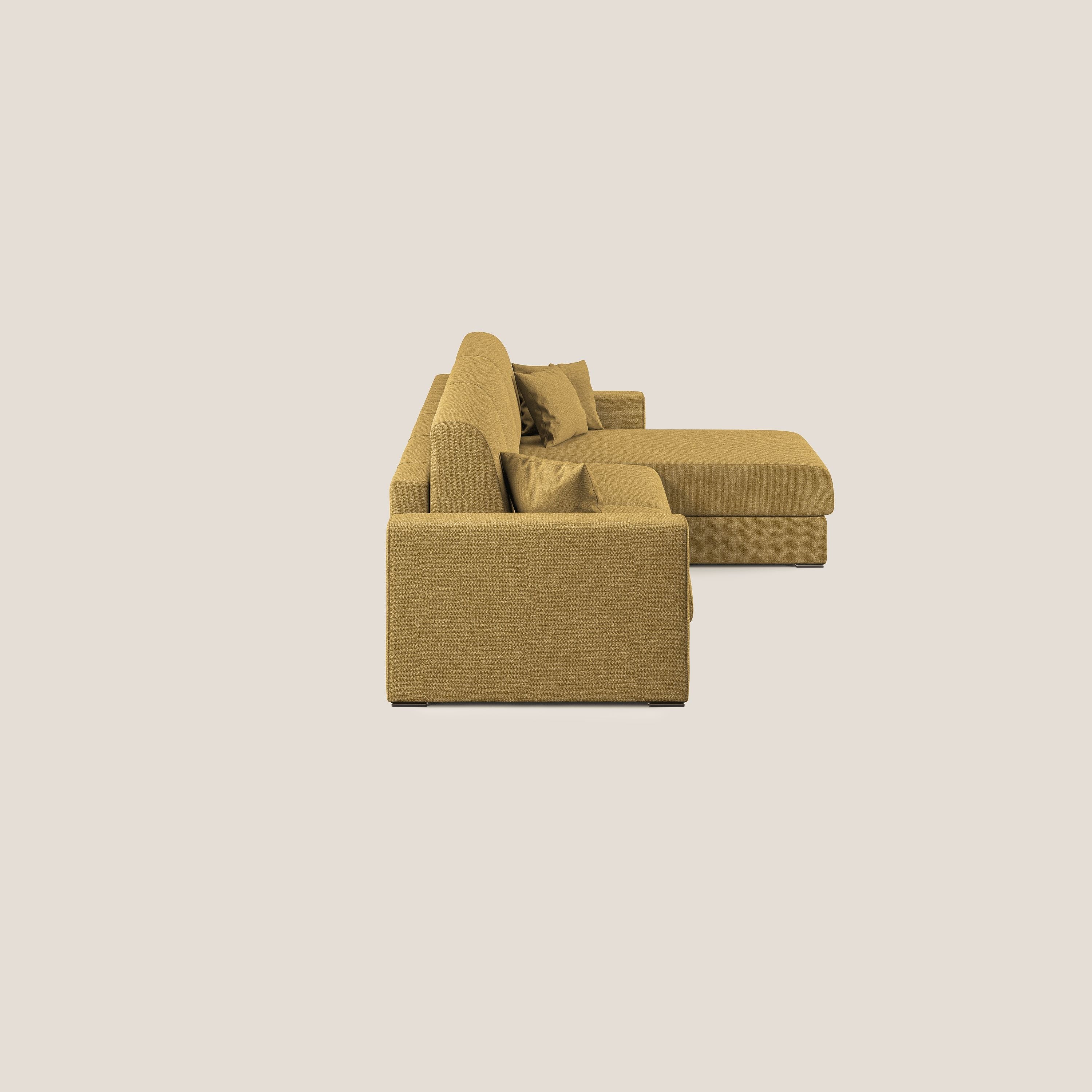 Best Divano letto angolare con penisola in tessuto smacchiabile QuickClean T08 giallo - divani.store