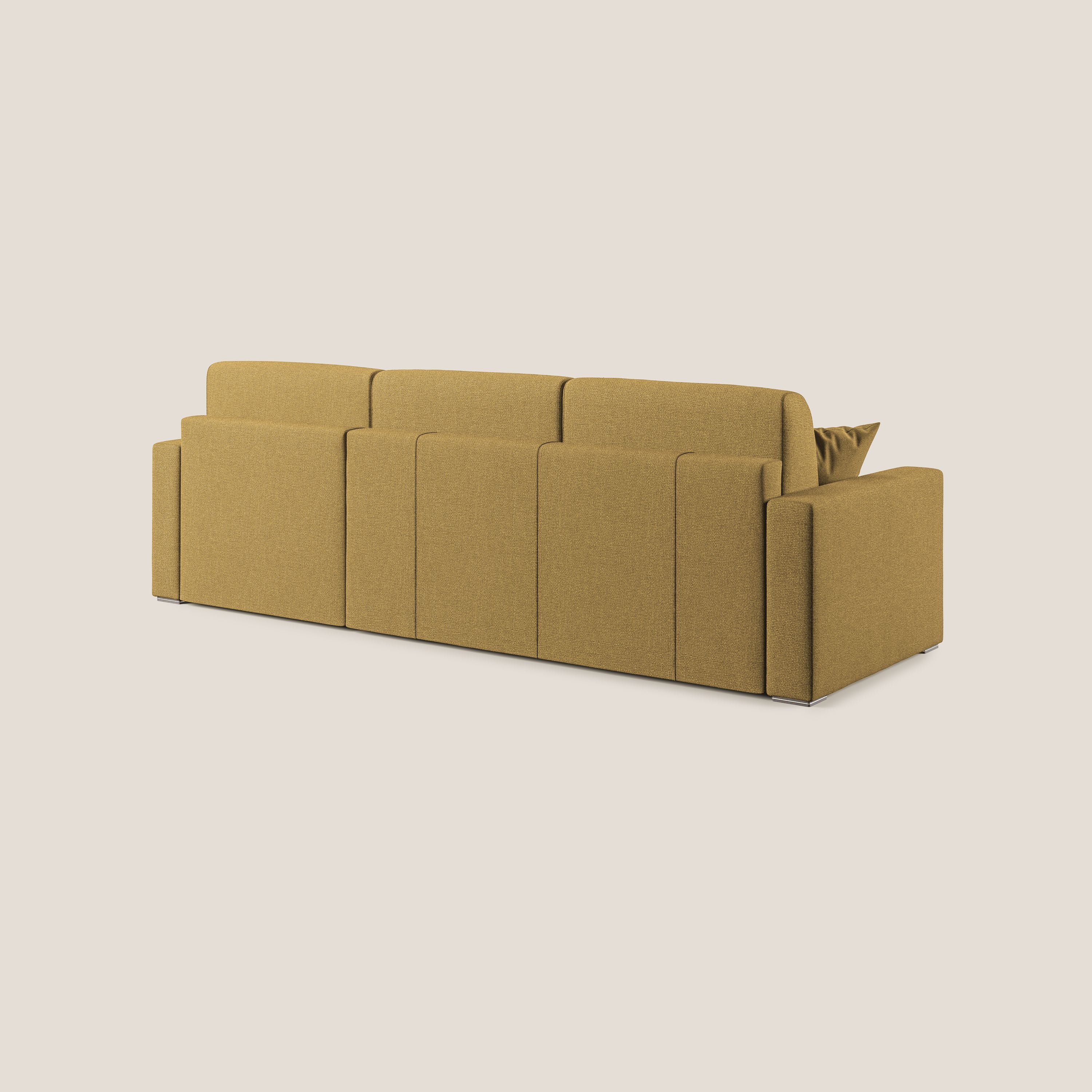 Best Divano letto angolare con penisola in tessuto smacchiabile QuickClean T08 giallo - divani.store