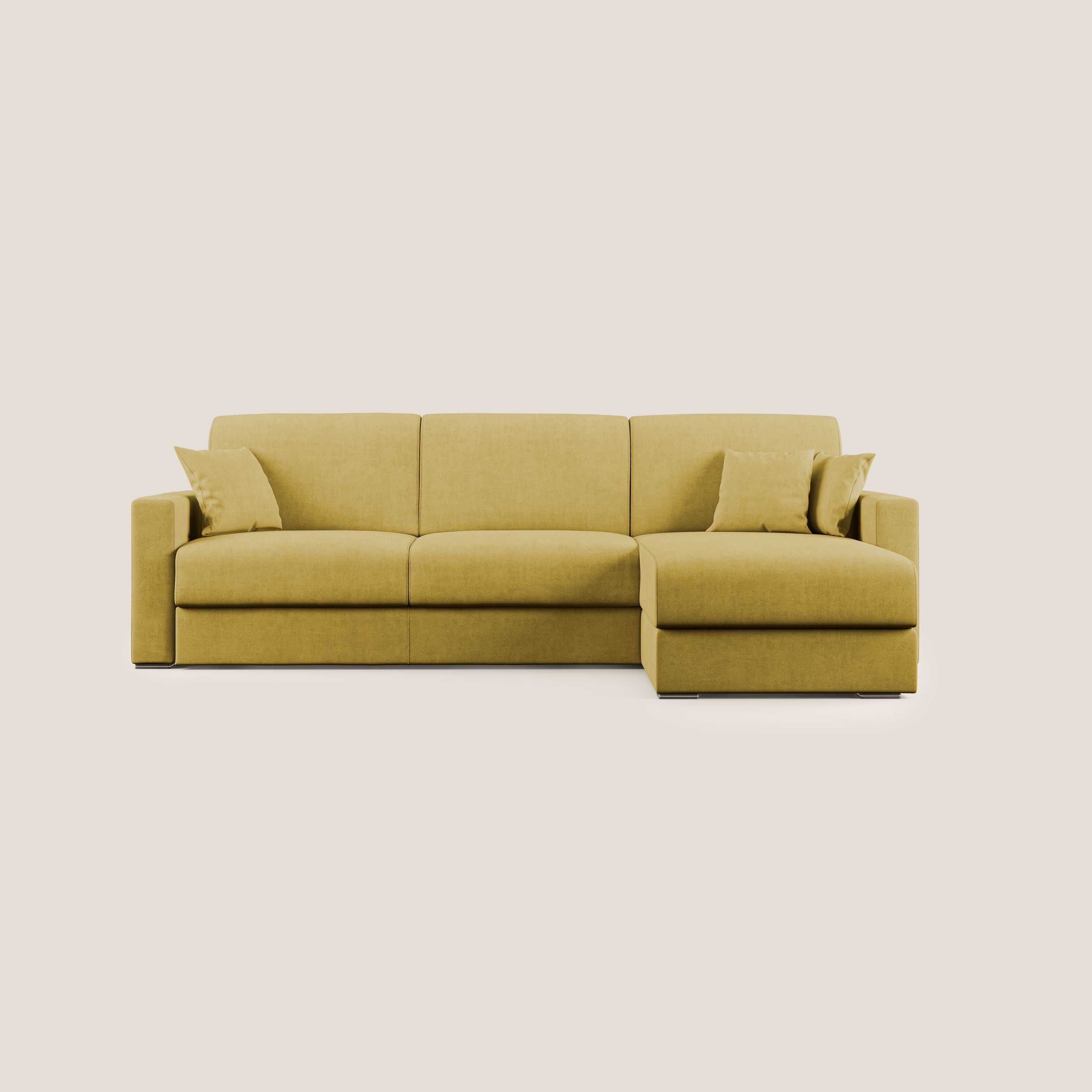 Best Divano letto angolare in tessuto impermeabile T02 giallo - divani.store