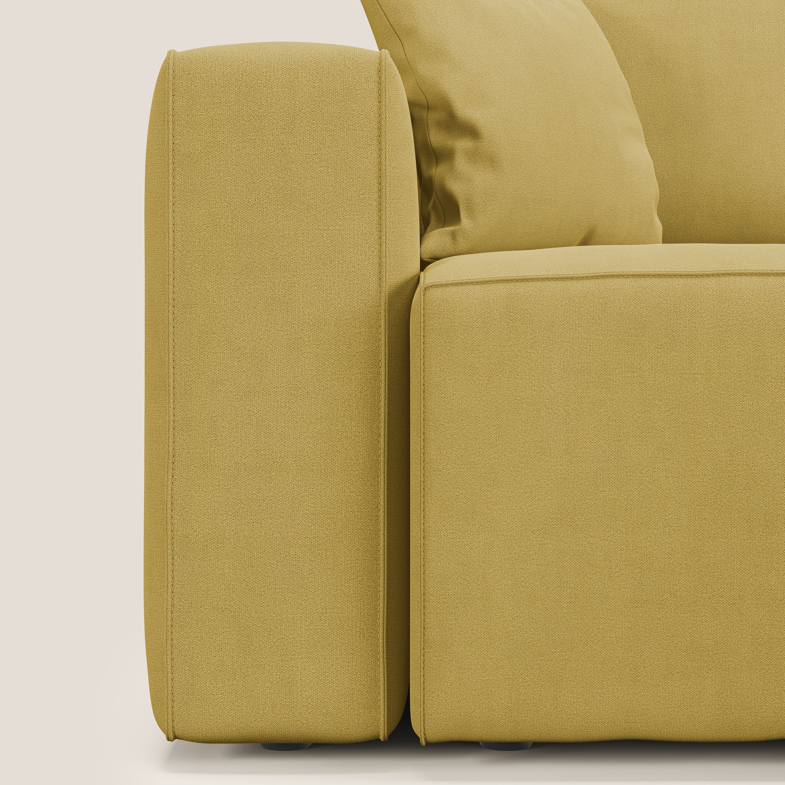 Morfeo divano con 3 sedute estraibili in morbido tessuto impermeabile T02 giallo - divani.store