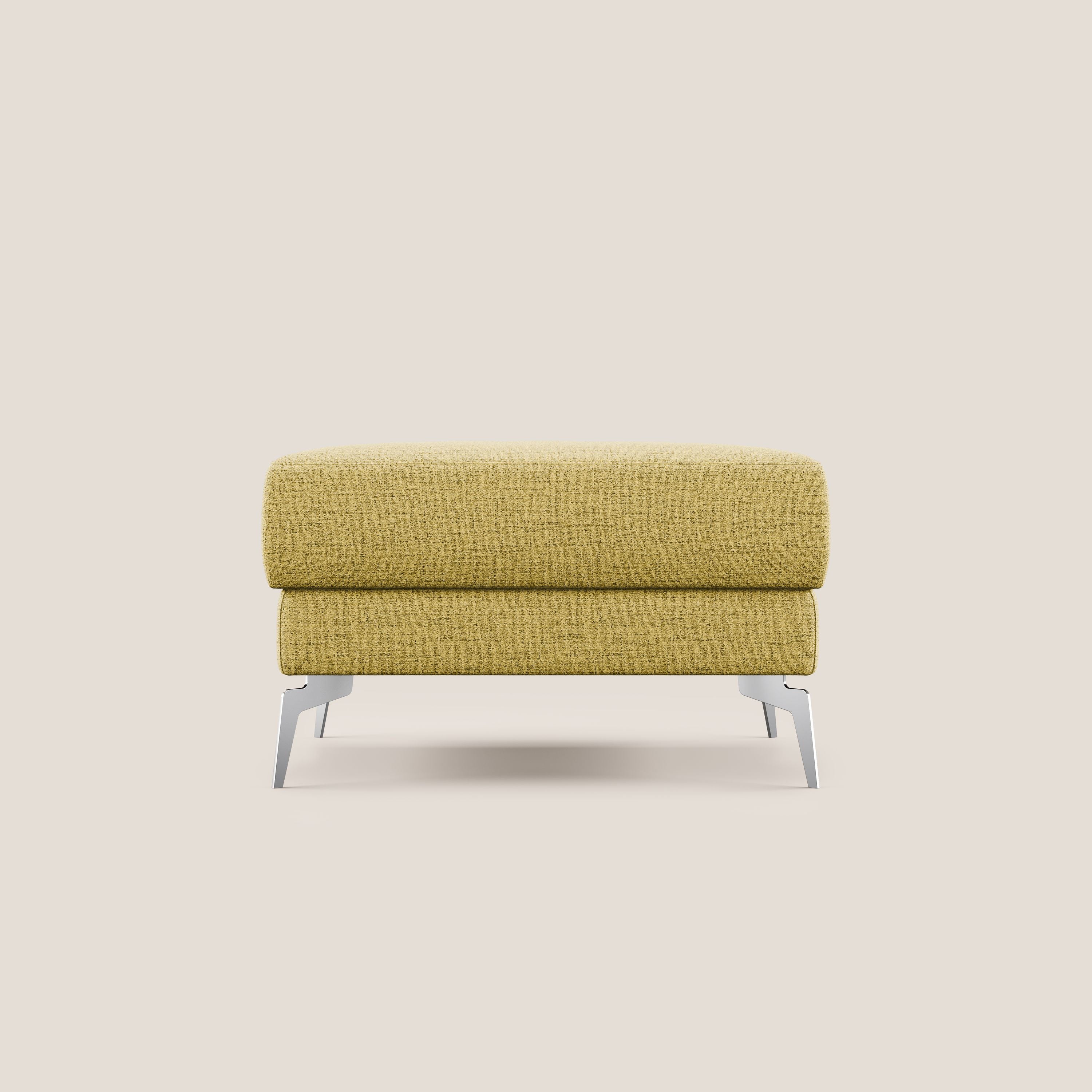 Star Pouf con piedini alti in tessuto impermeabile fiammato T03 giallo - divani.store