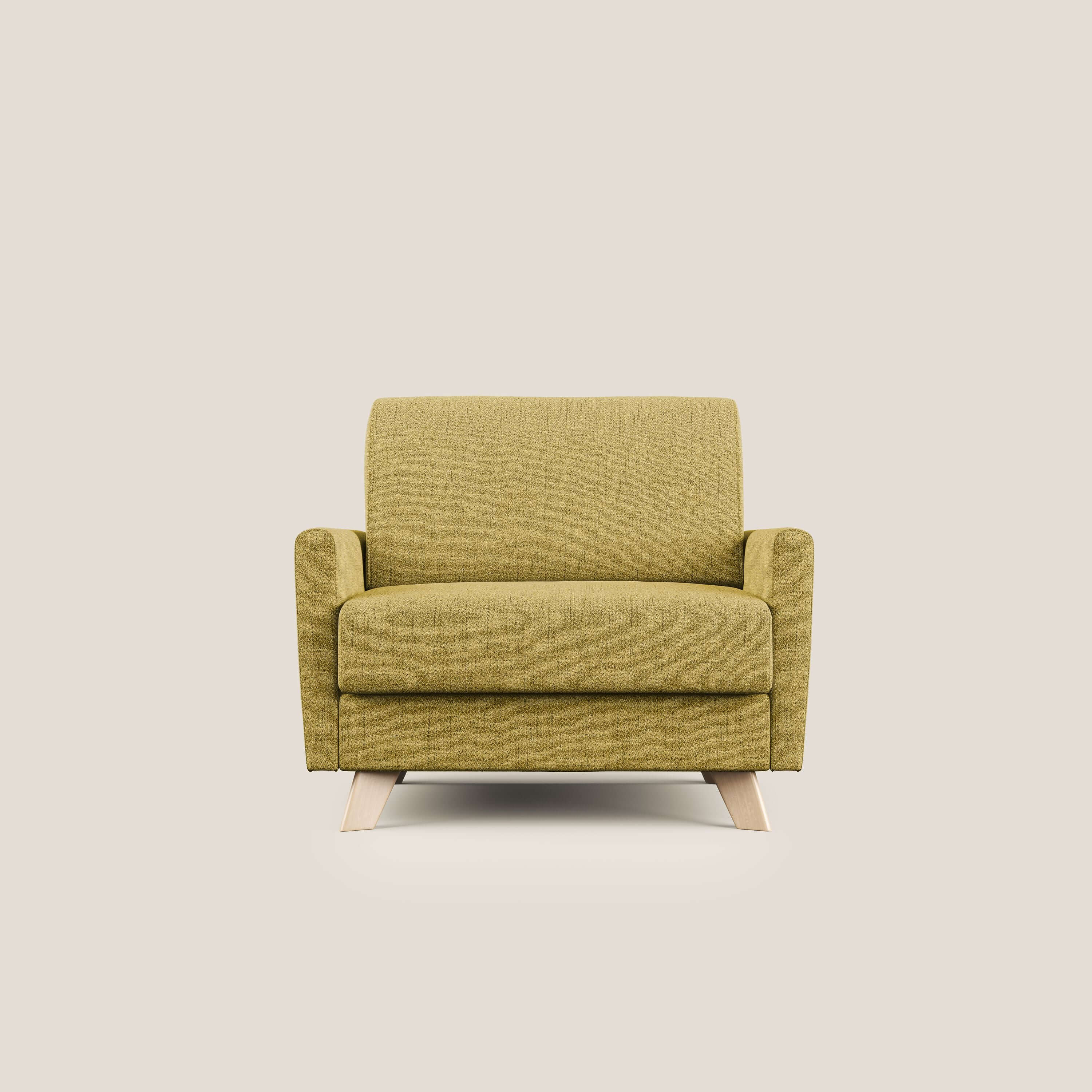 Edgar poltrona letto in tessuto felis impermeabile T03 giallo - divani.store